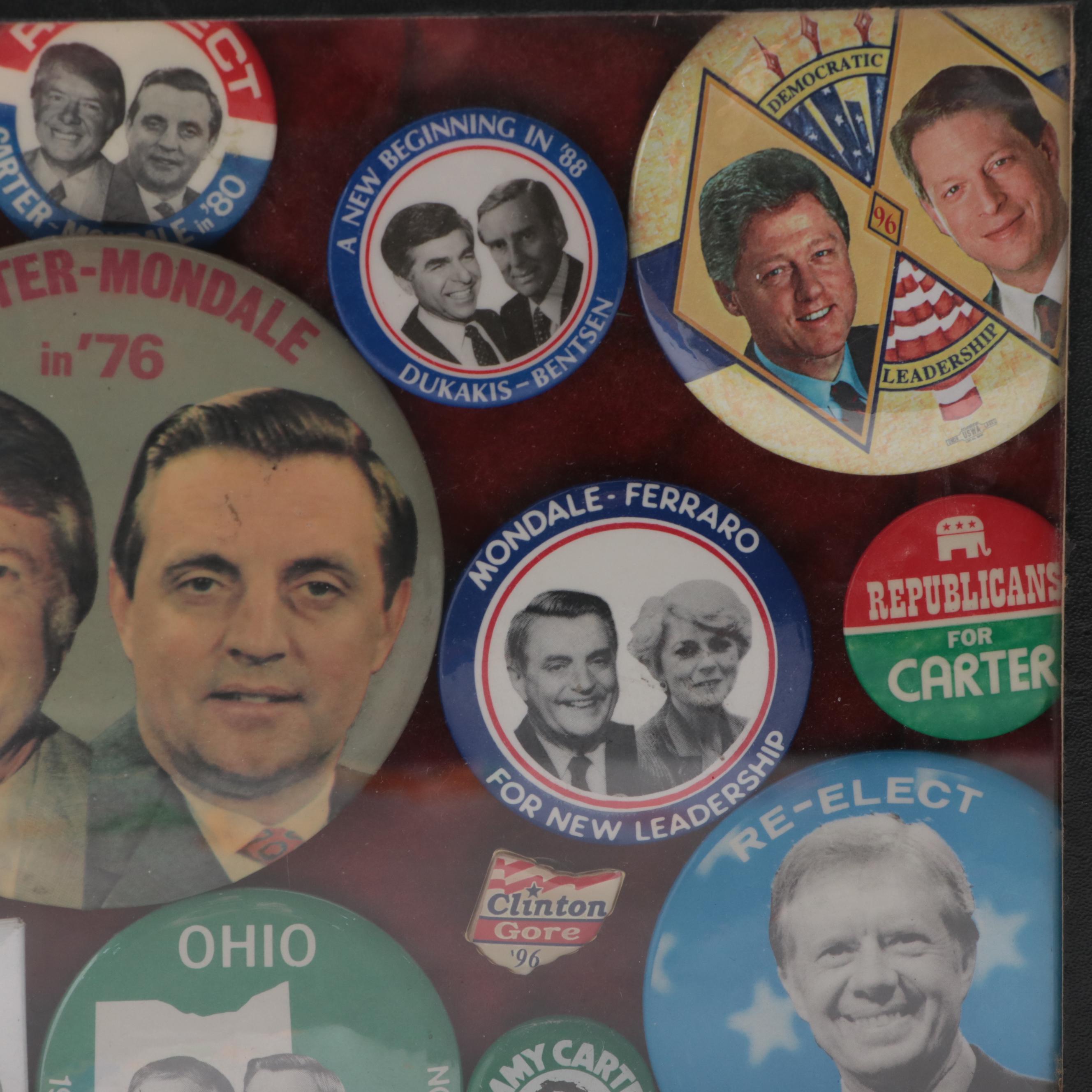 Jimmy Carter, Bill Clinton, Franklin D. Roosevelt and More Political Pinbacks