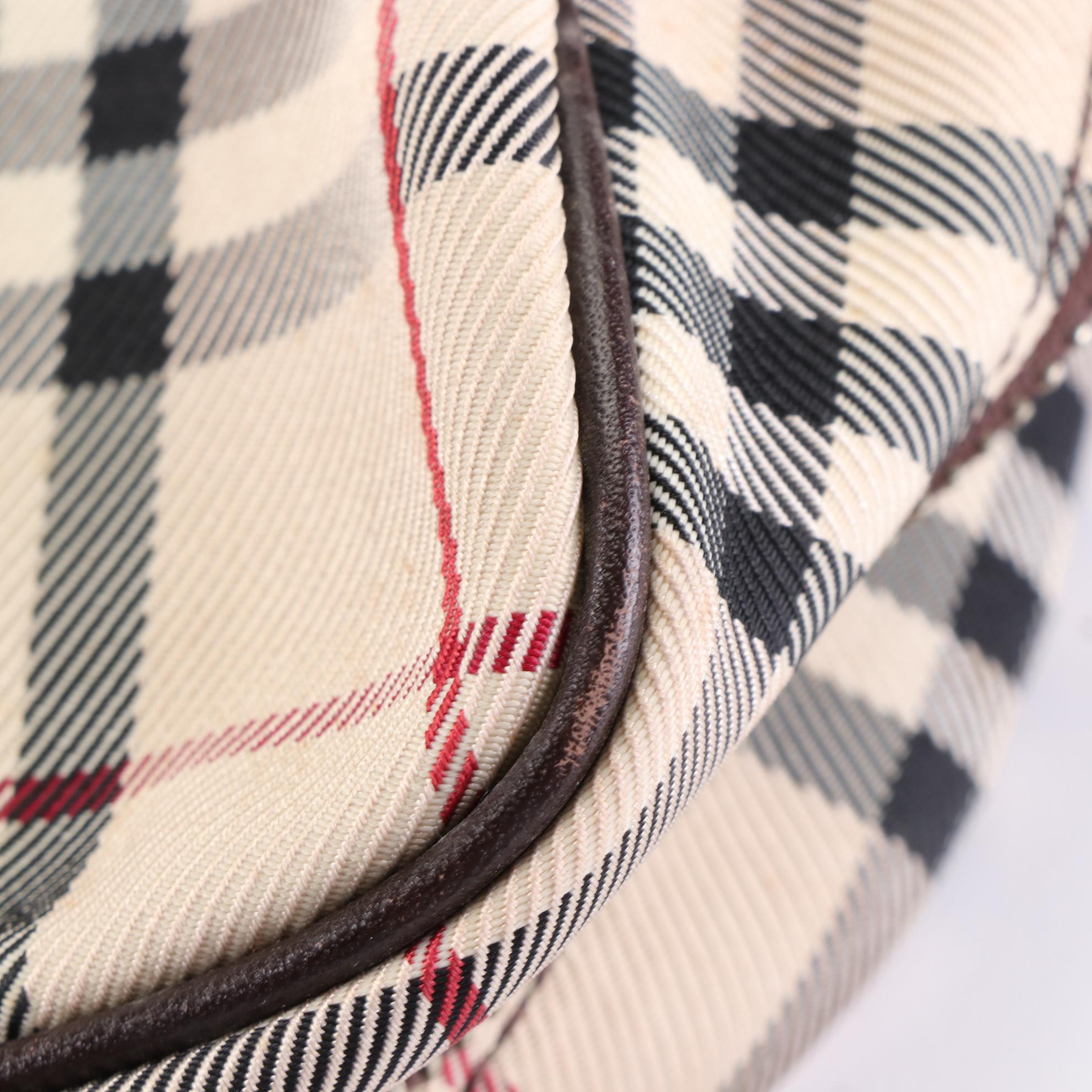 Burberry Check Canvas and Leather Shoulder Bag