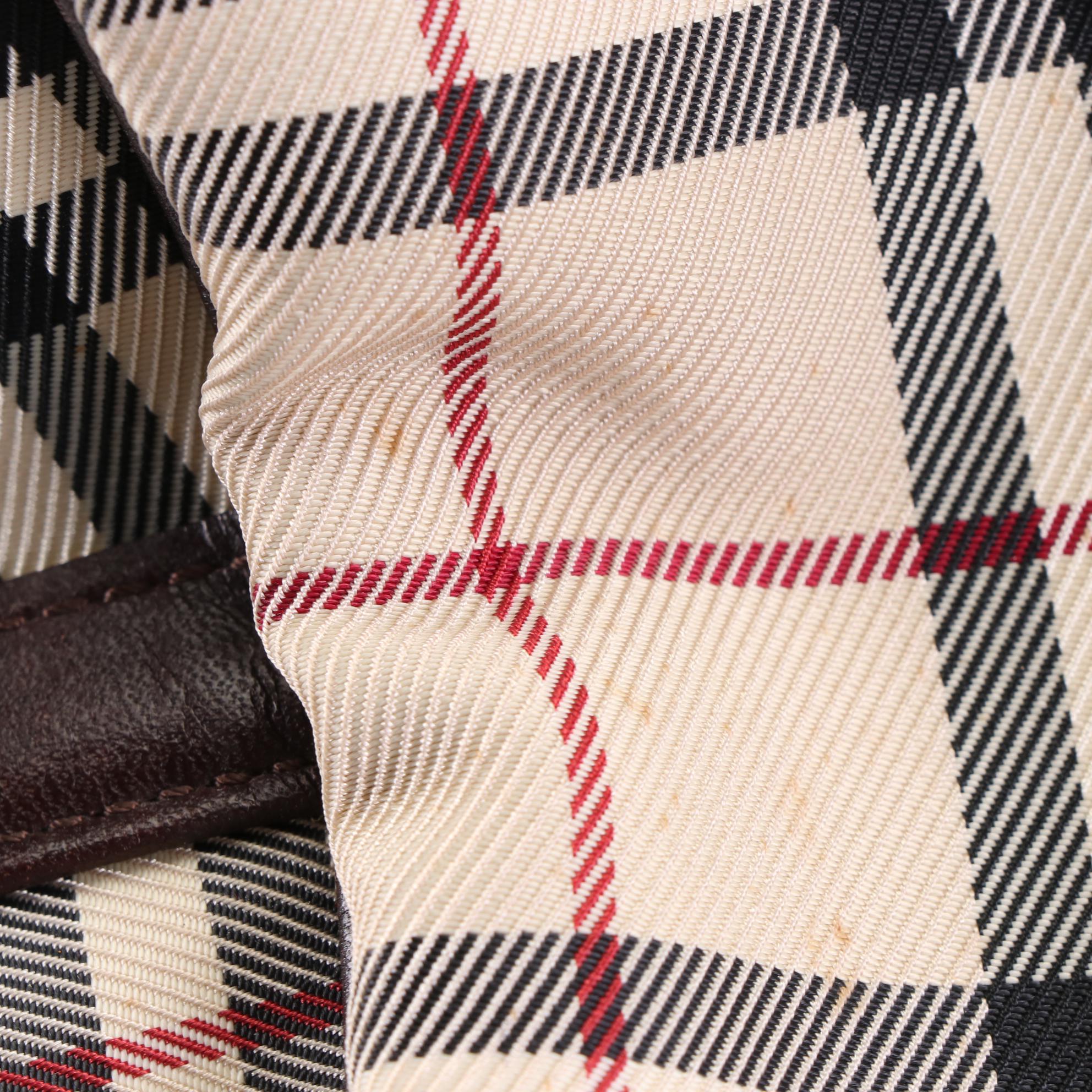 Burberry Check Canvas and Leather Shoulder Bag