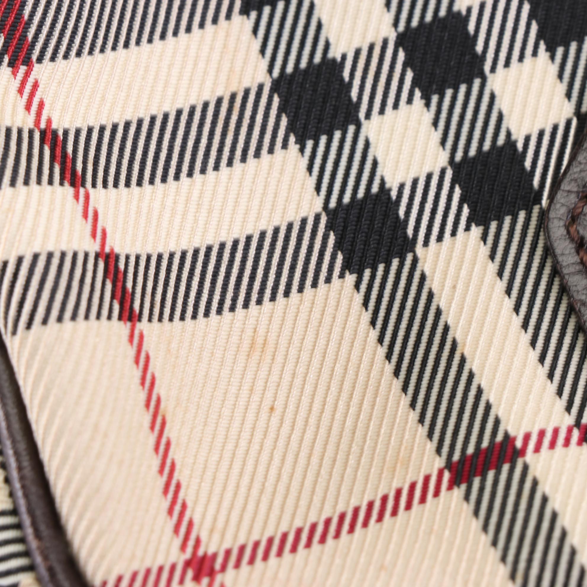 Burberry Check Canvas and Leather Shoulder Bag