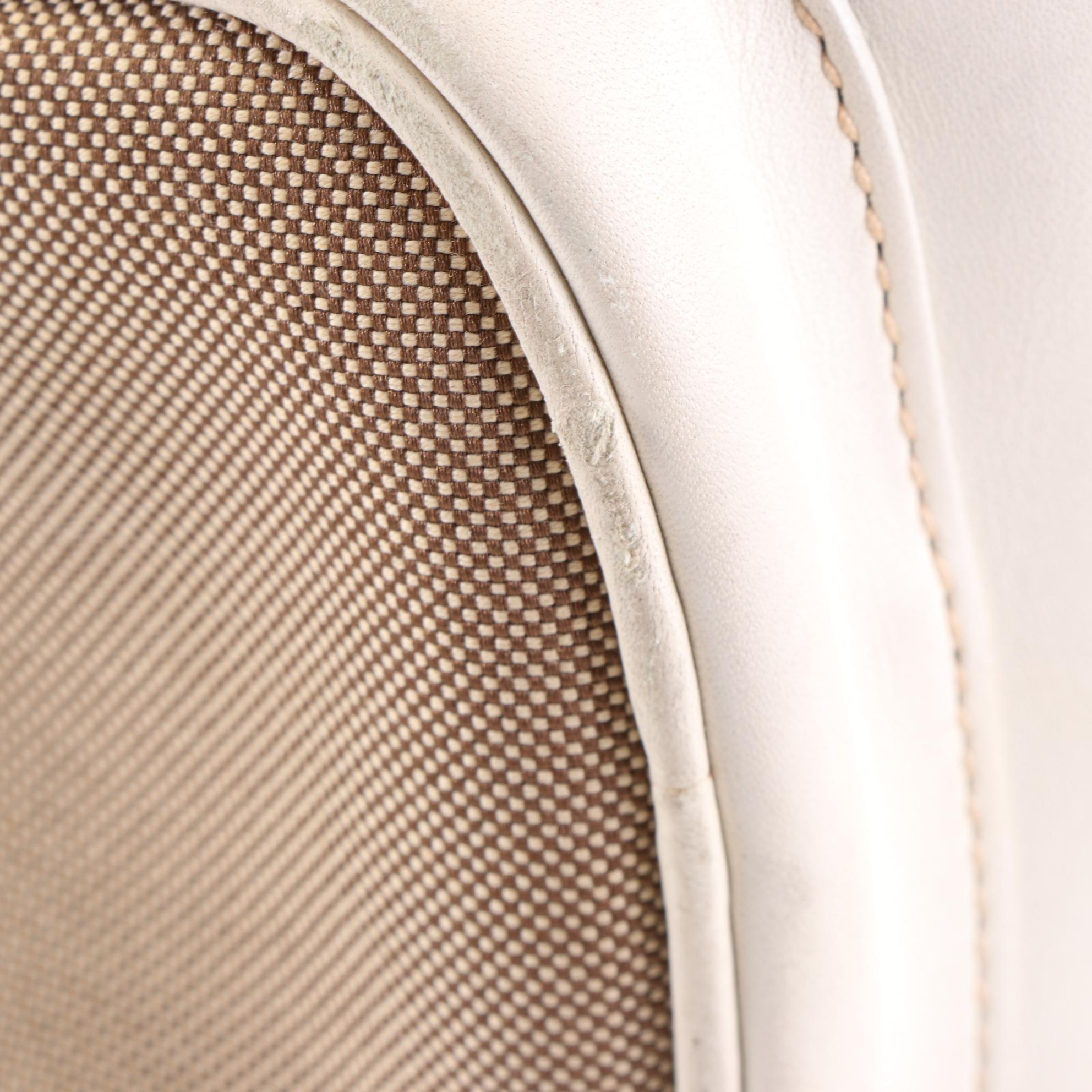 Prada Canapa Logo Jacquard Shoulder Bag with Leather Trim