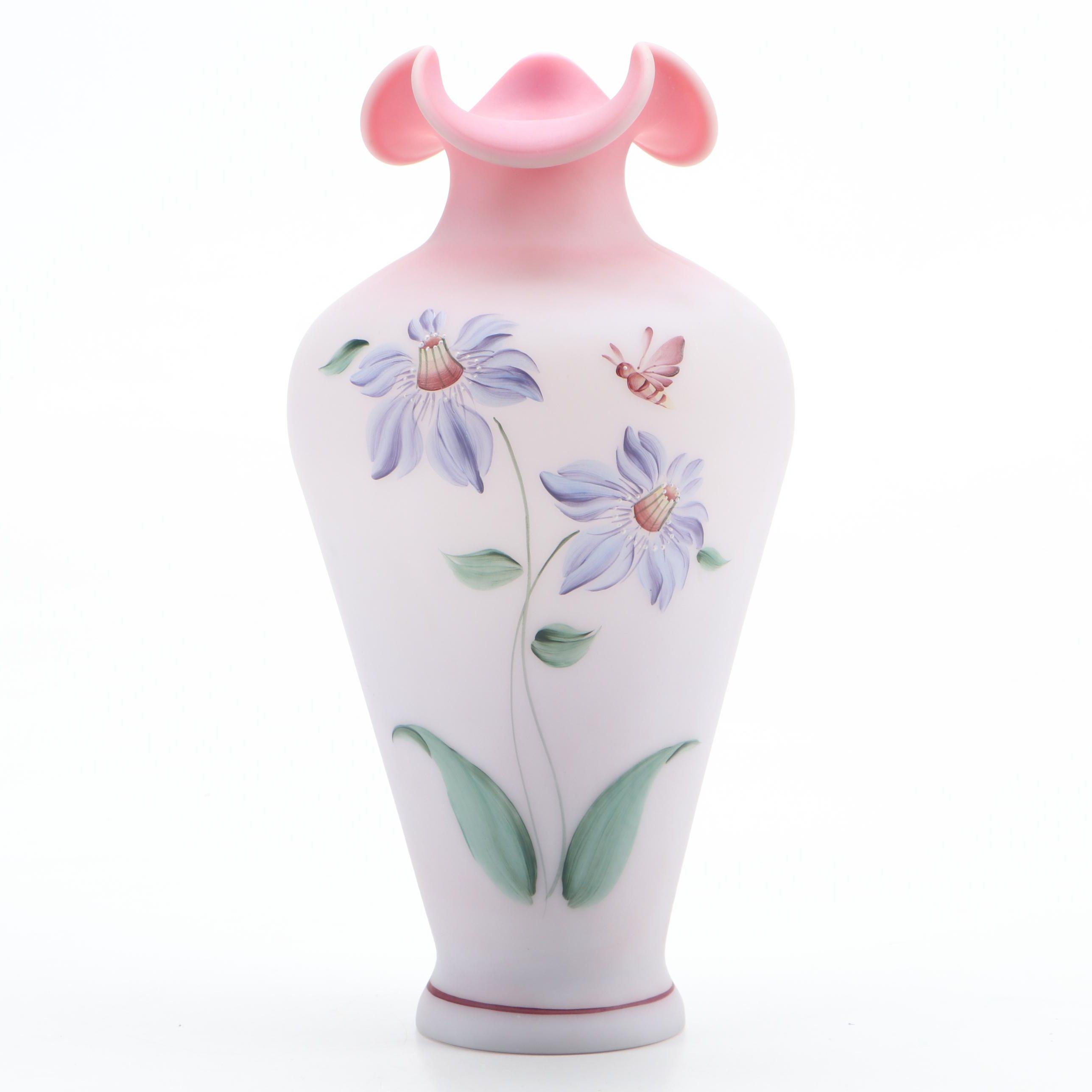 Fenton Honor Collection Painted Glass Vase