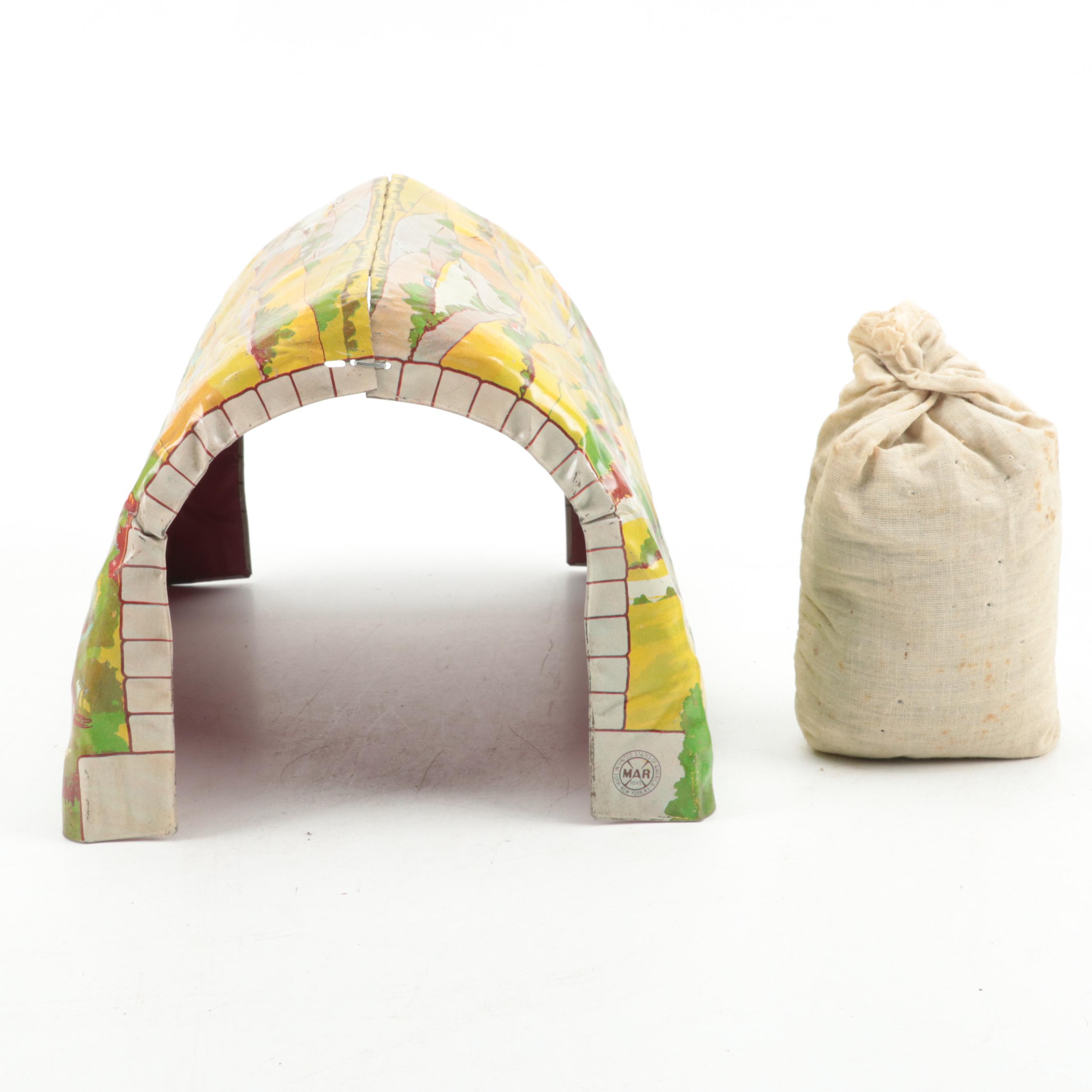 Louis Marx & Co. Stream Line Electric Train Set and Tunnel, Mid-20th Century