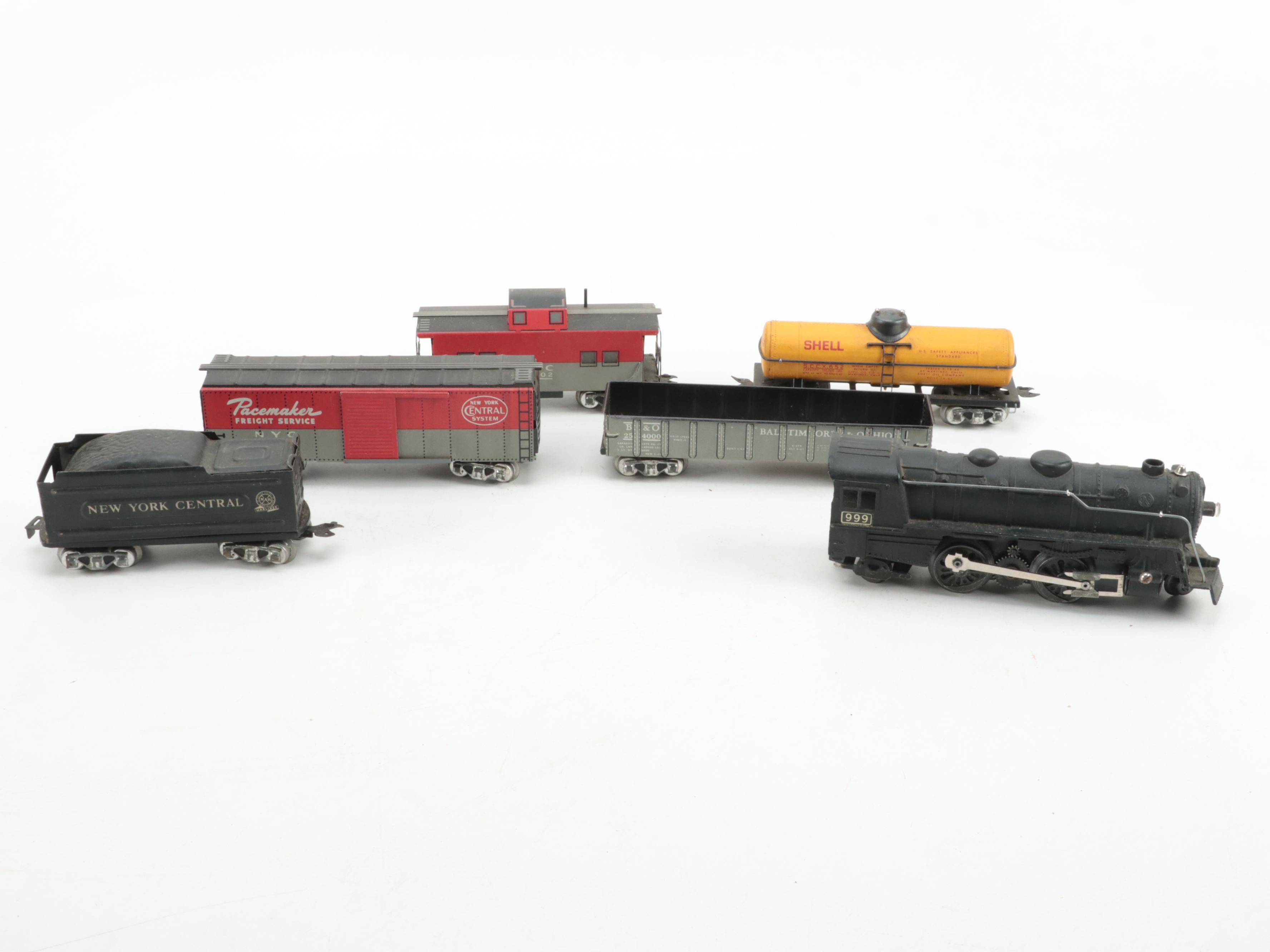 Louis Marx & Co. Stream Line Electric Train Set and Tunnel, Mid-20th Century