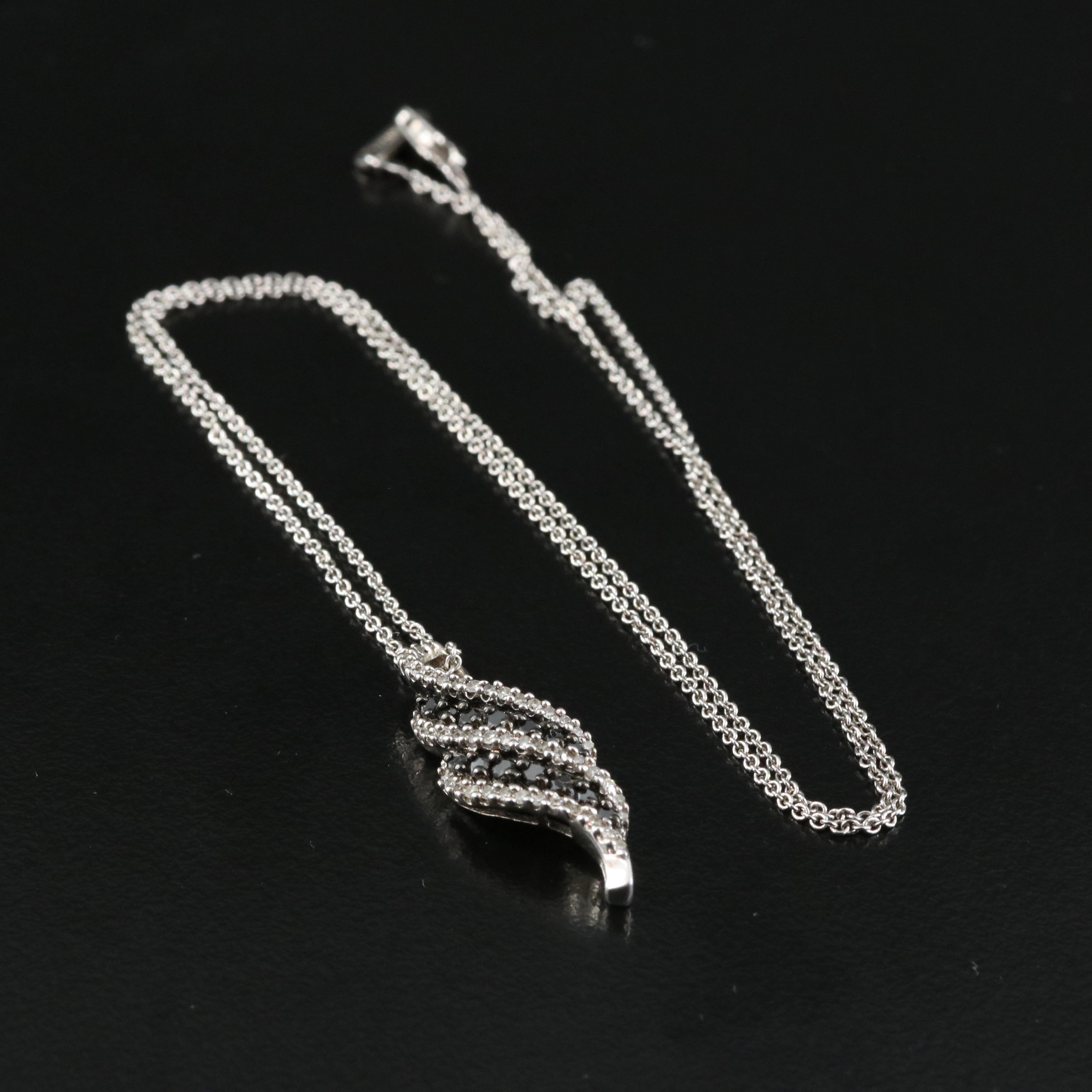 Sterling Diamond Pendant Necklace