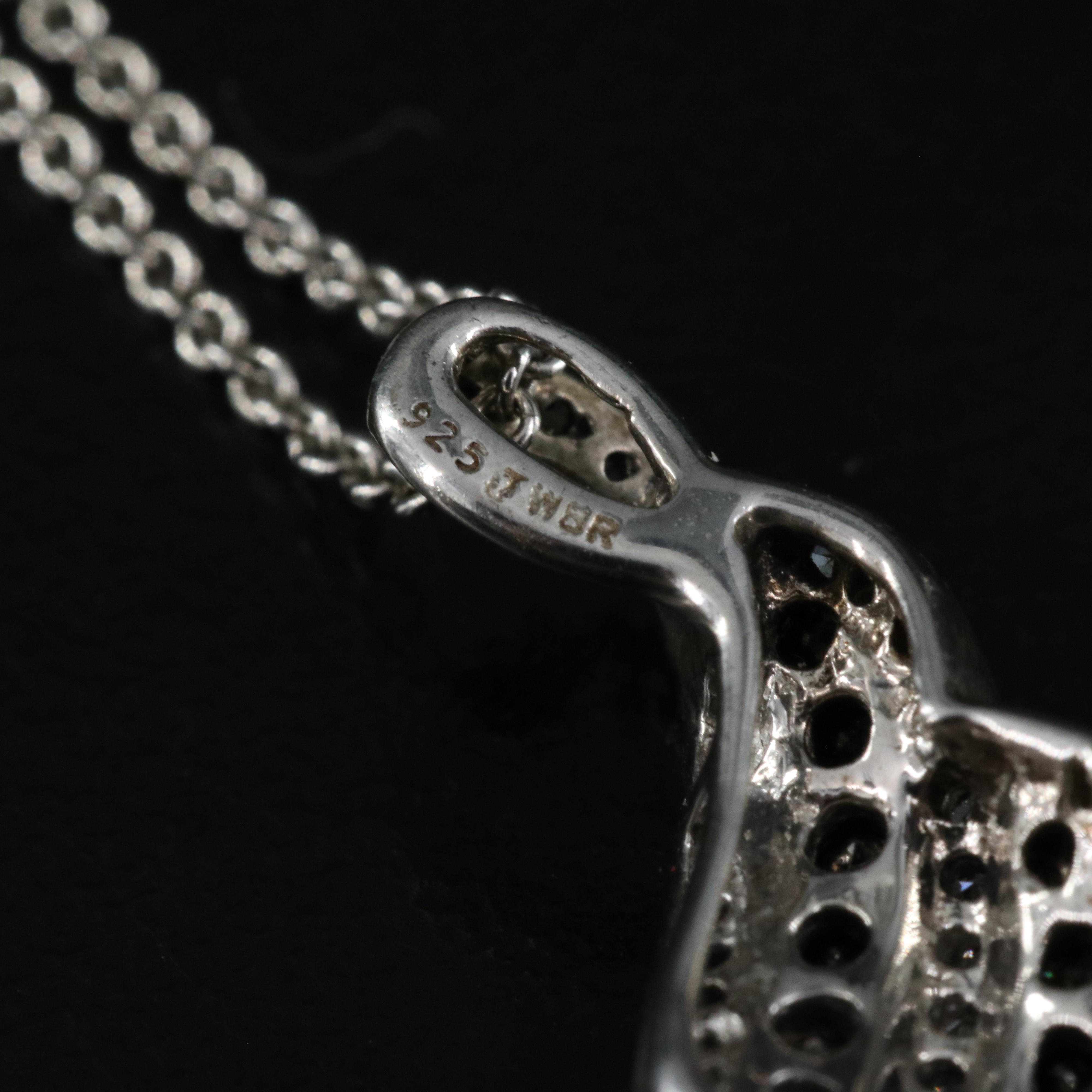 Sterling Diamond Pendant Necklace