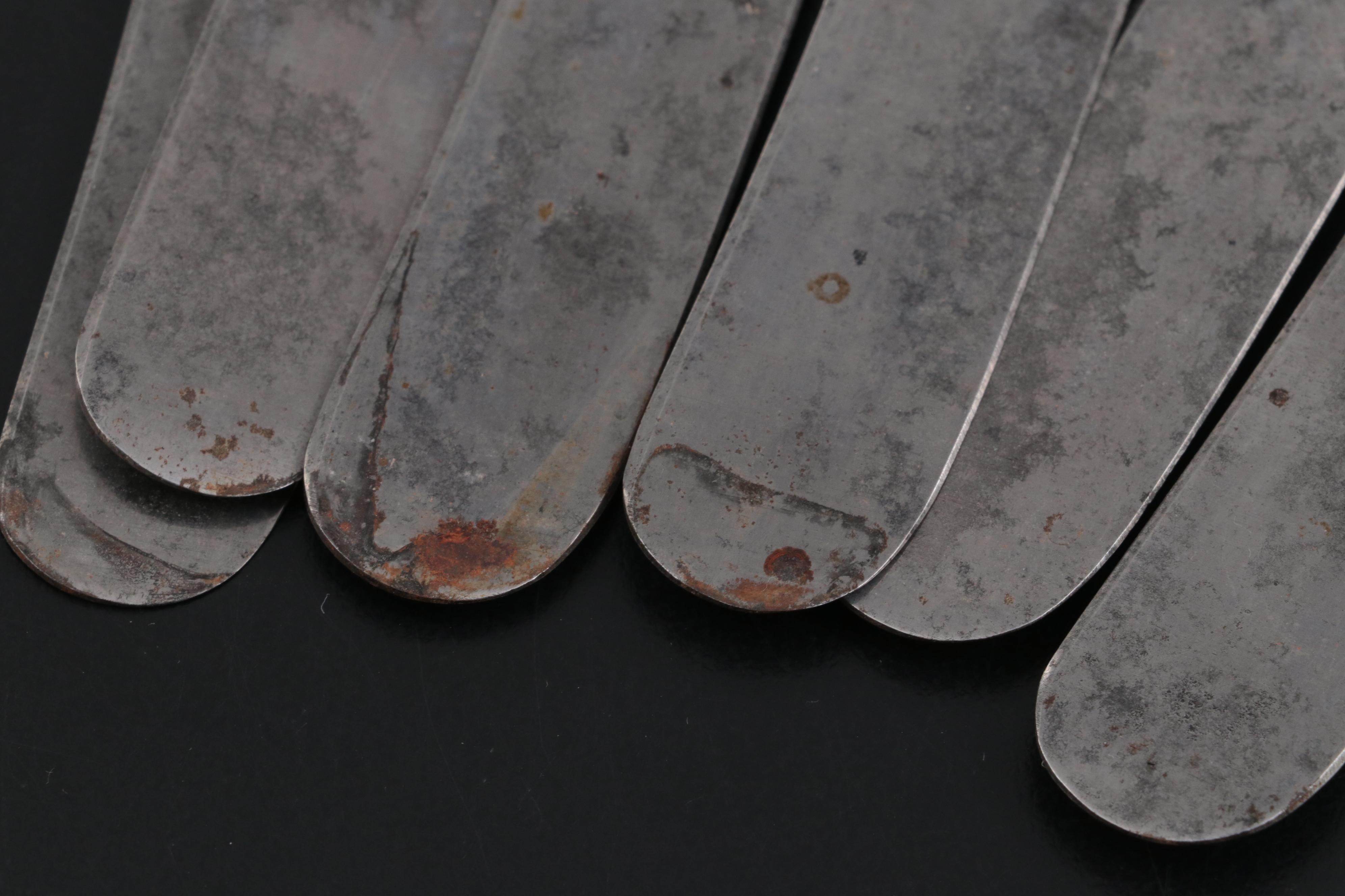 Hibbard, Spencer, Bartlett Bone Handled Pewter Flatware, Late 19th Century