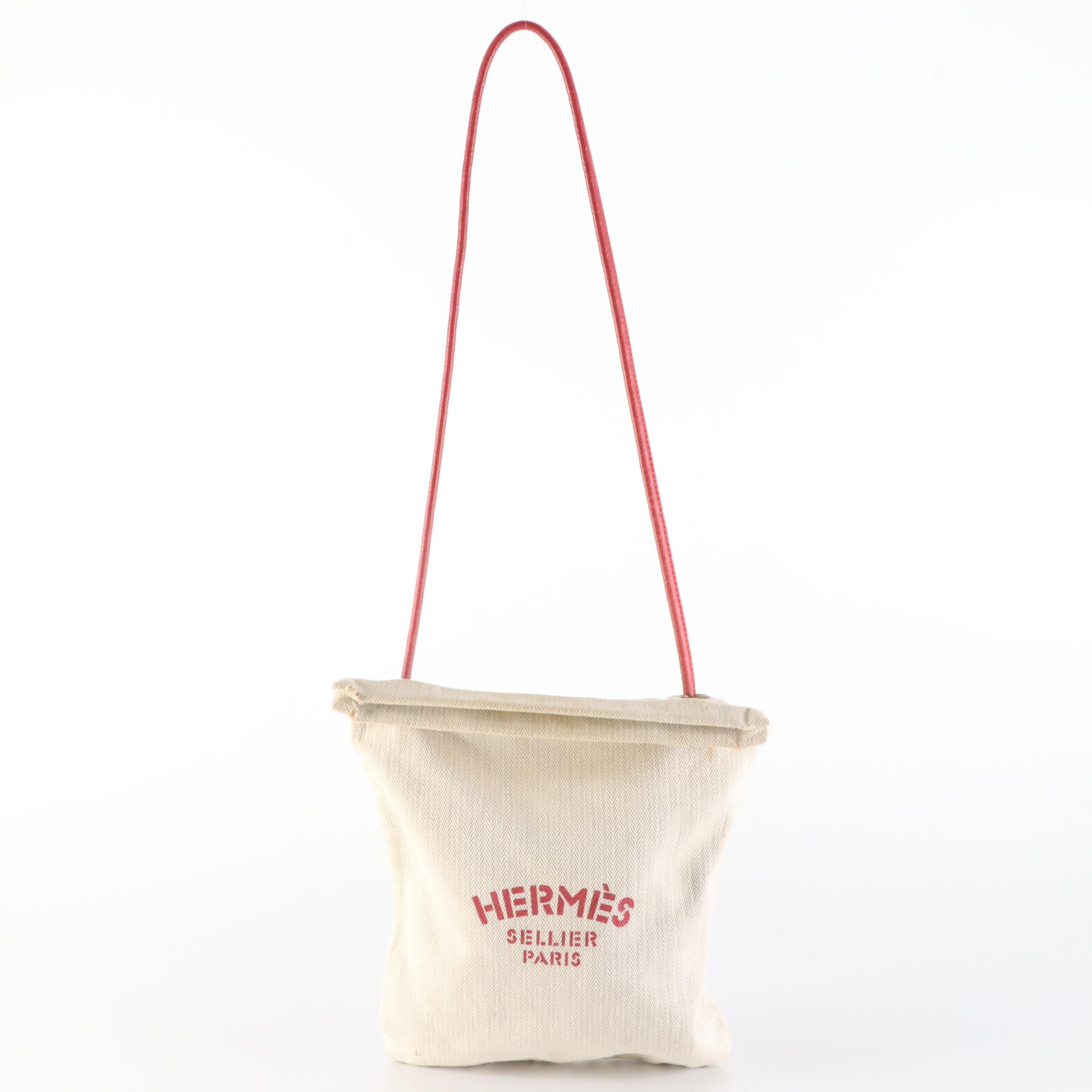 Hermès Aline Grooming Bag in Herringbone Canvas and Leather