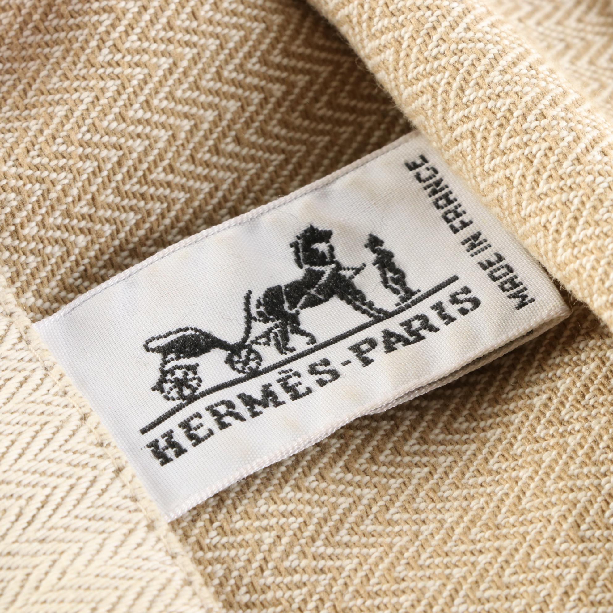 Hermès Aline Grooming Bag in Herringbone Canvas and Leather