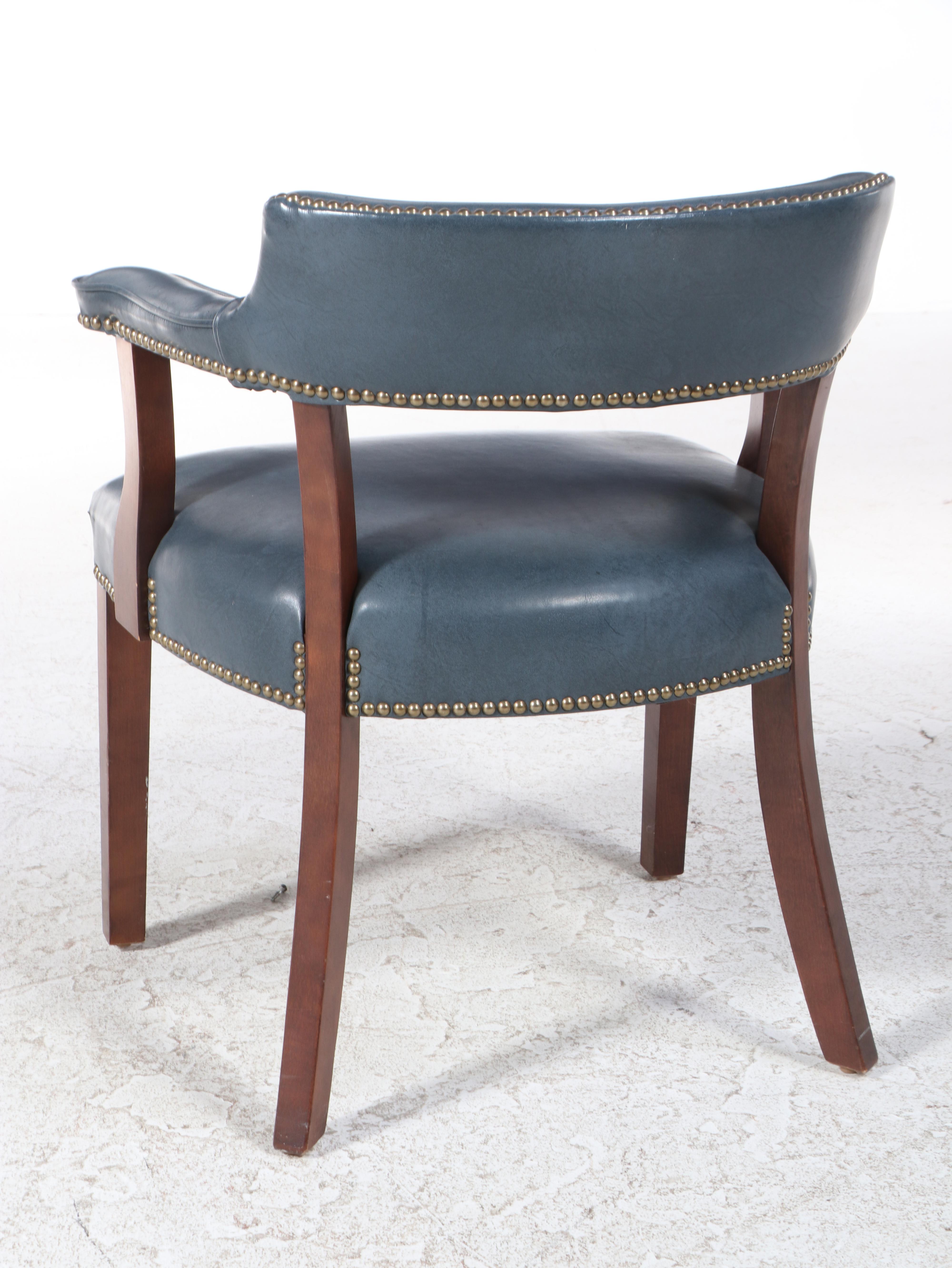 High Point Chair Federal Style Cherrywood-Stained and Faux-Leather Armchair