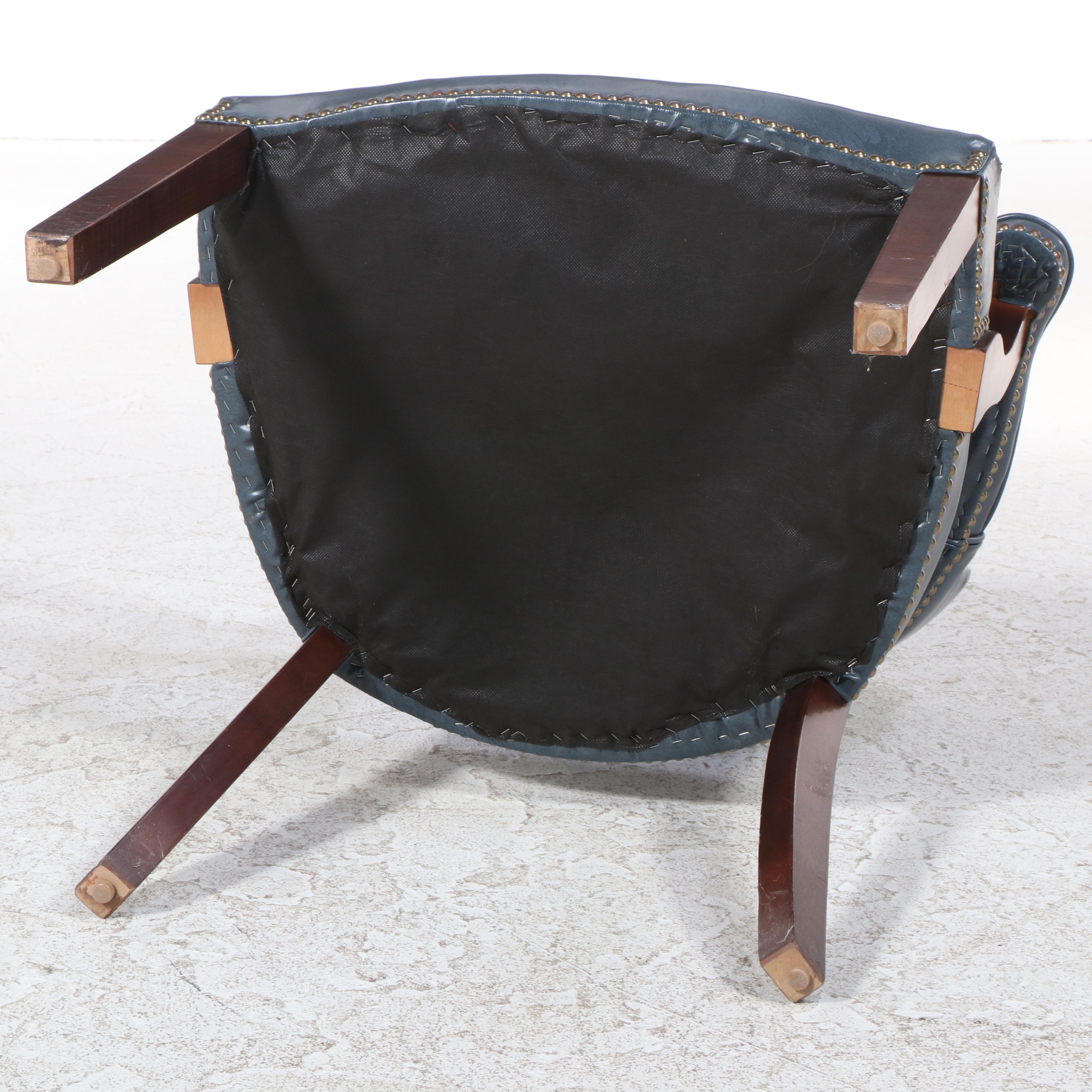 High Point Chair Federal Style Cherrywood-Stained and Faux-Leather Armchair