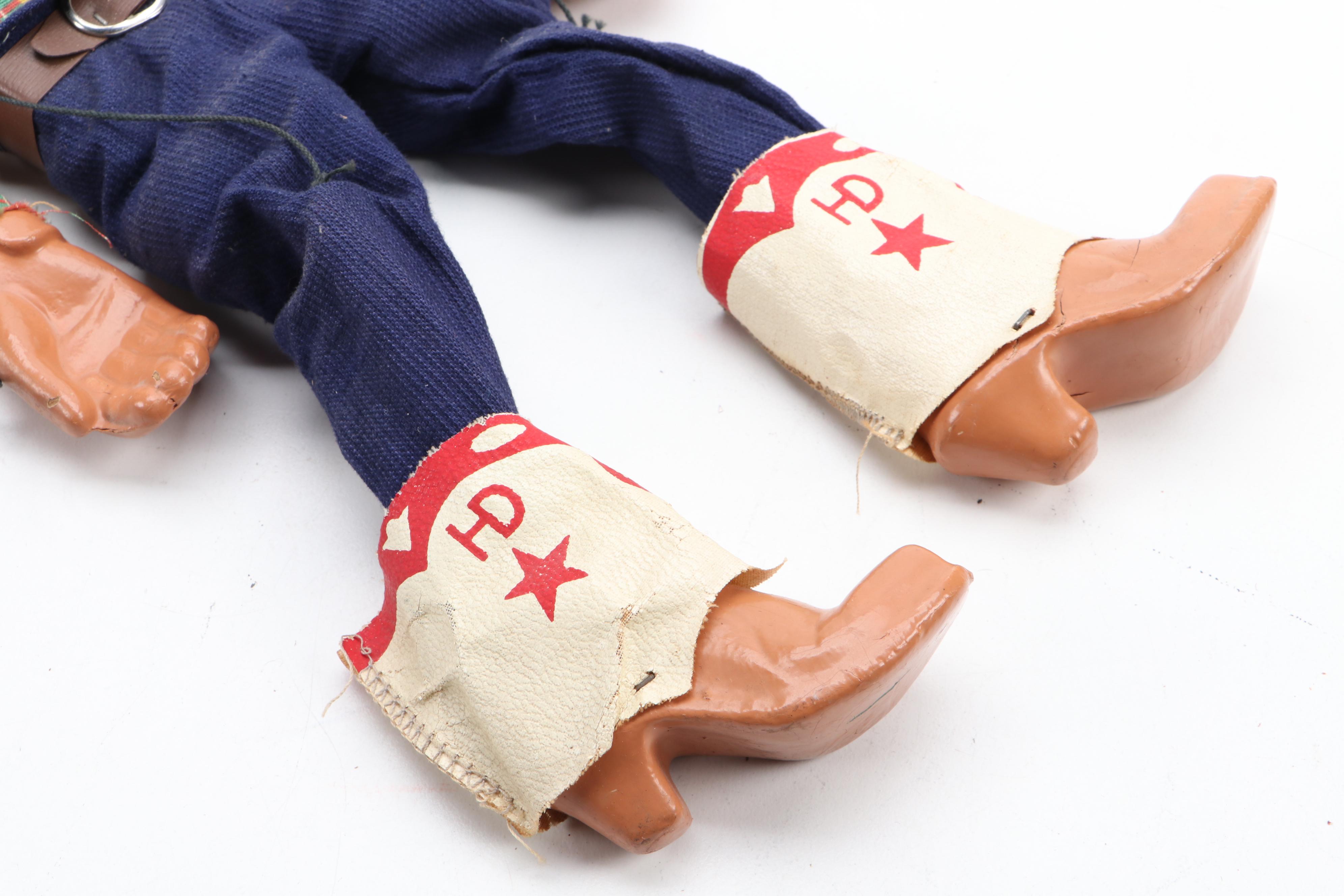 Howdy Doody Ventriloquist Doll, Marionette and Signed Buffalo Bob Photo