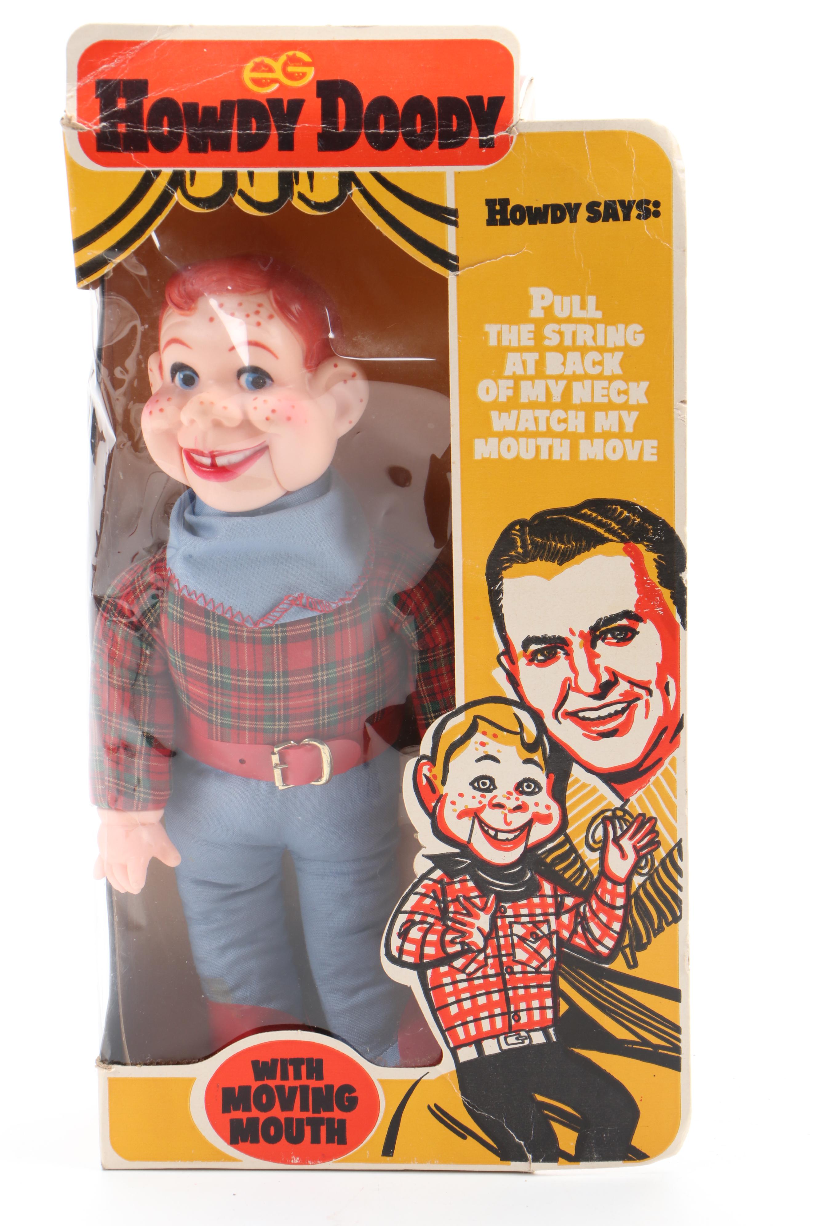 Howdy Doody Ventriloquist Doll, Marionette and Signed Buffalo Bob Photo