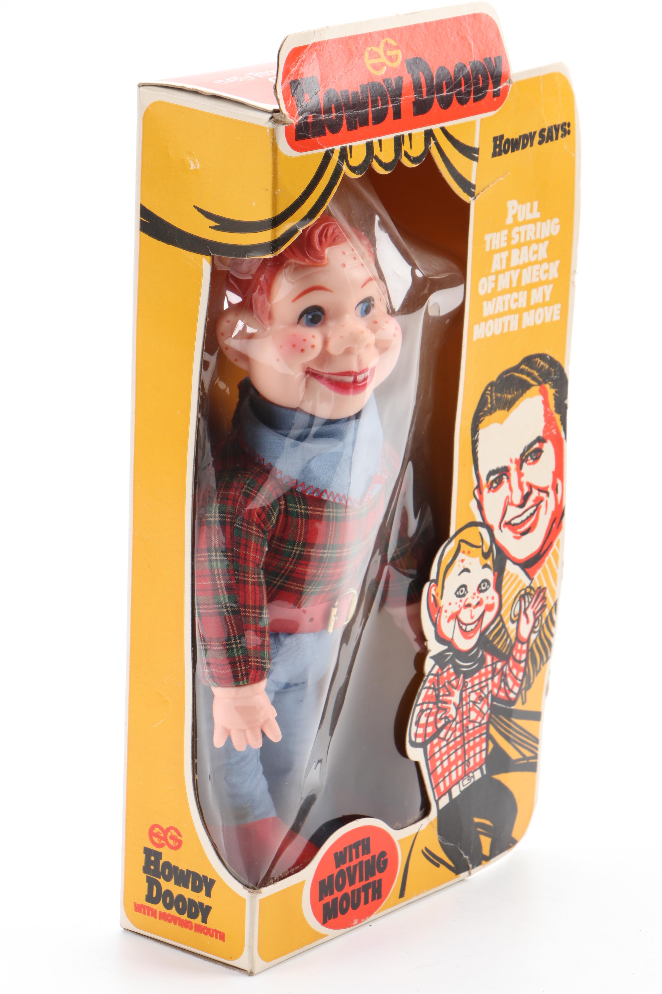 Howdy Doody Ventriloquist Doll, Marionette and Signed Buffalo Bob Photo