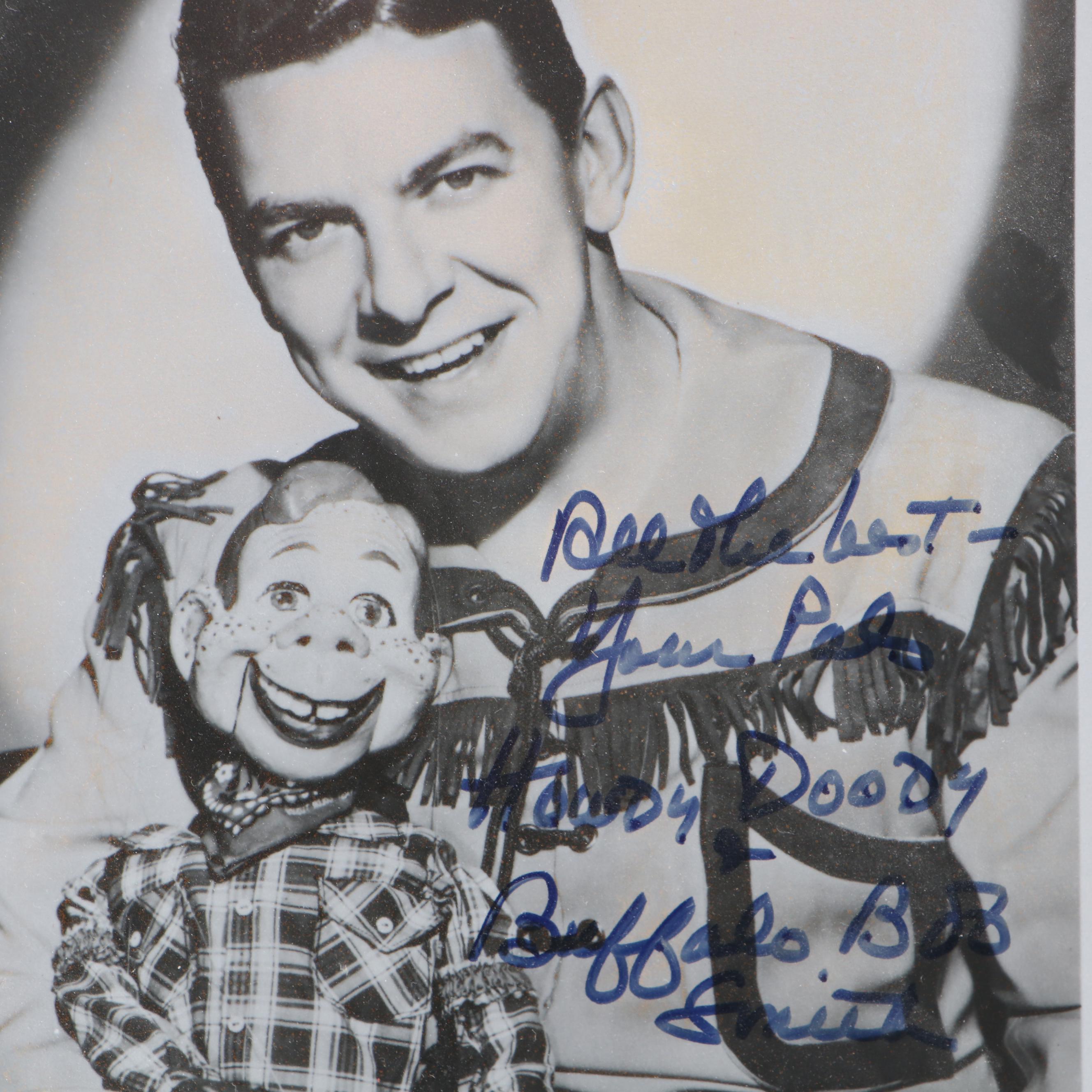 Howdy Doody Ventriloquist Doll, Marionette and Signed Buffalo Bob Photo