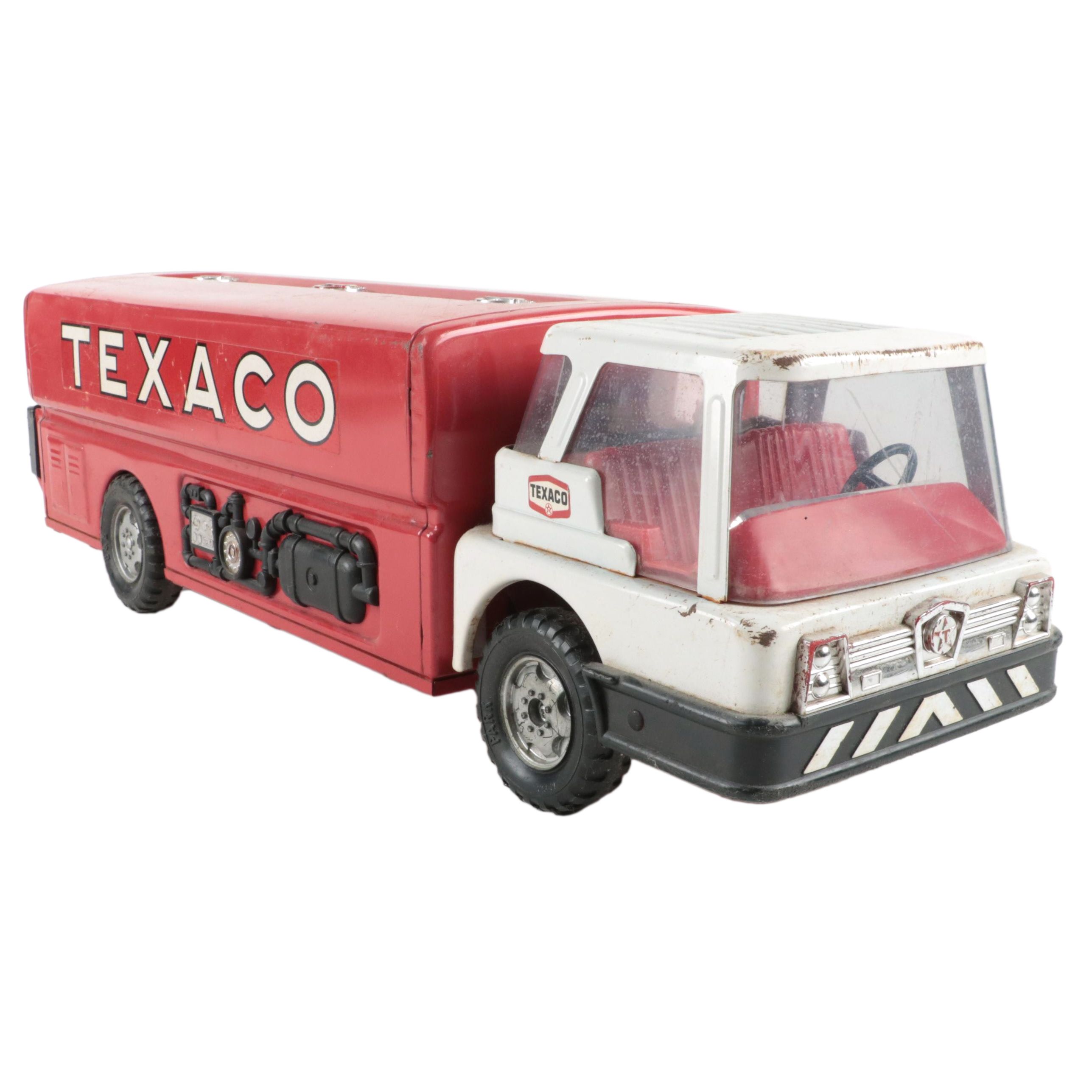 Texaco Pressed Steel Toy Oil Tanker Truck, Mid to Late 20th Century
