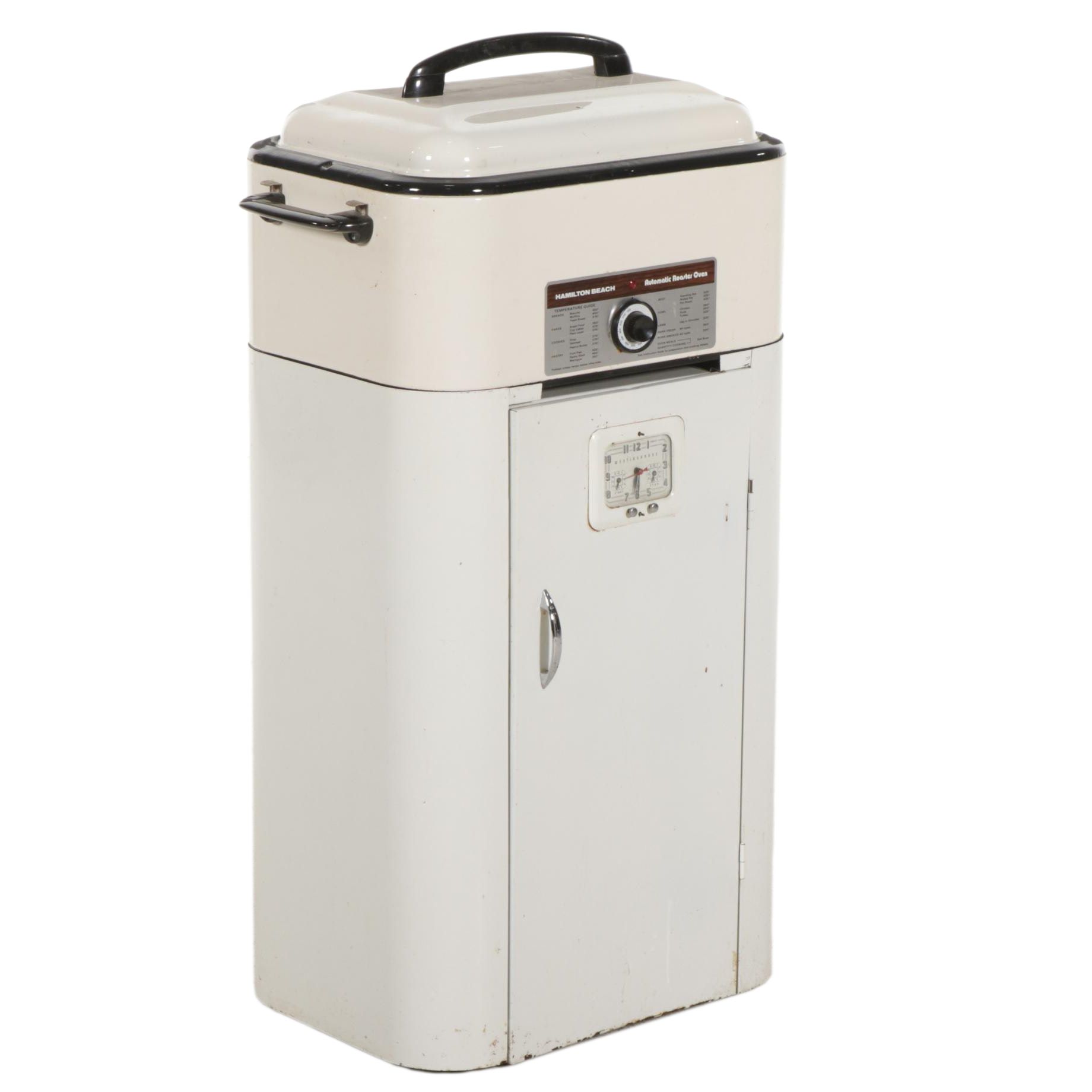 Hamilton Beach Electric Roaster Oven on Westinghouse Cabinet Stand