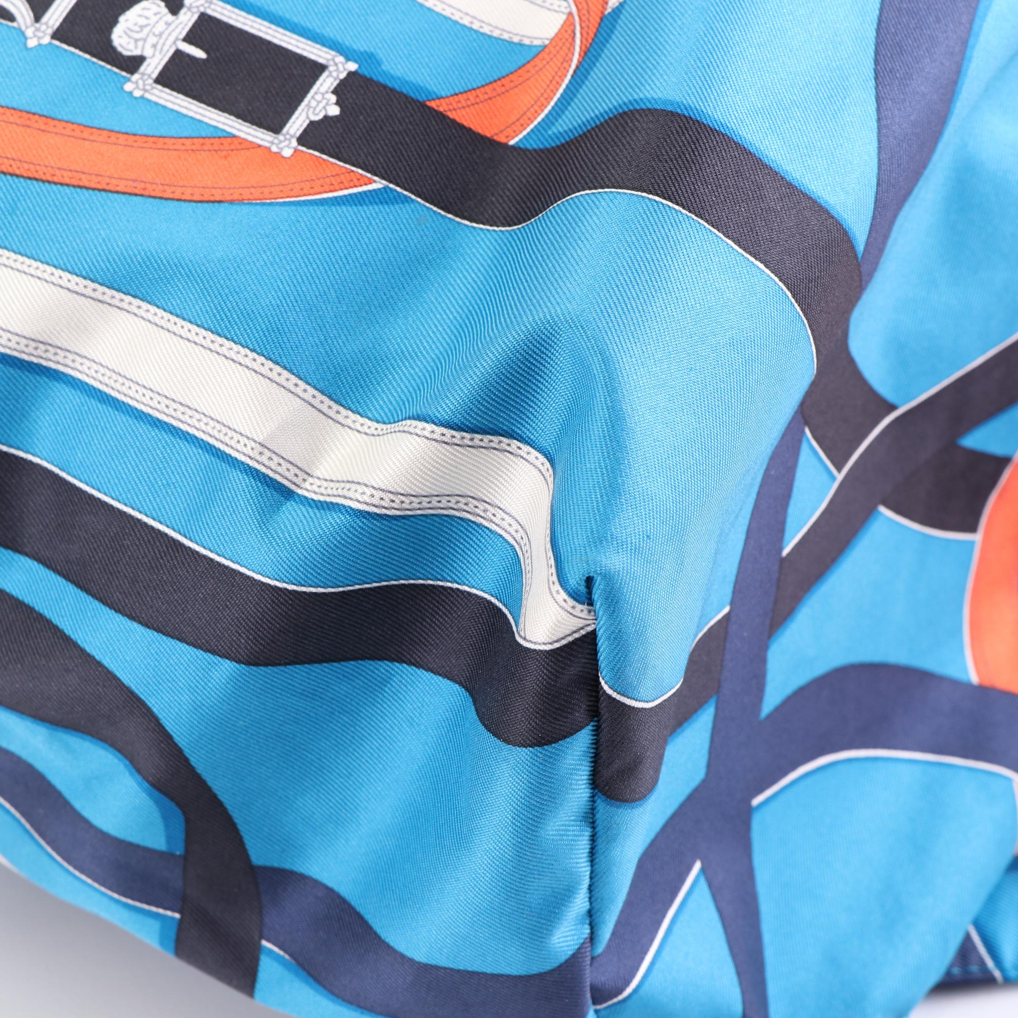 Hermès Airsilk Backpack in "Cavalcadour" Silk Twill