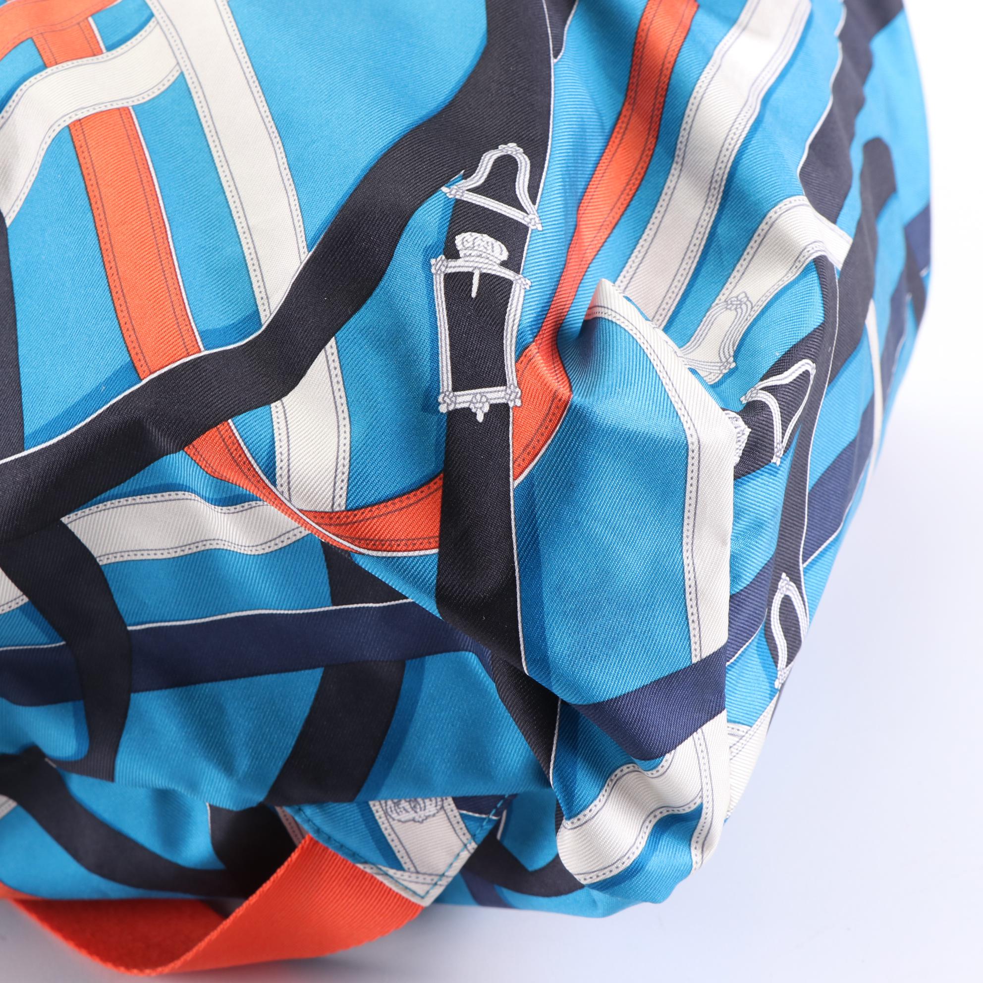 Hermès Airsilk Backpack in "Cavalcadour" Silk Twill