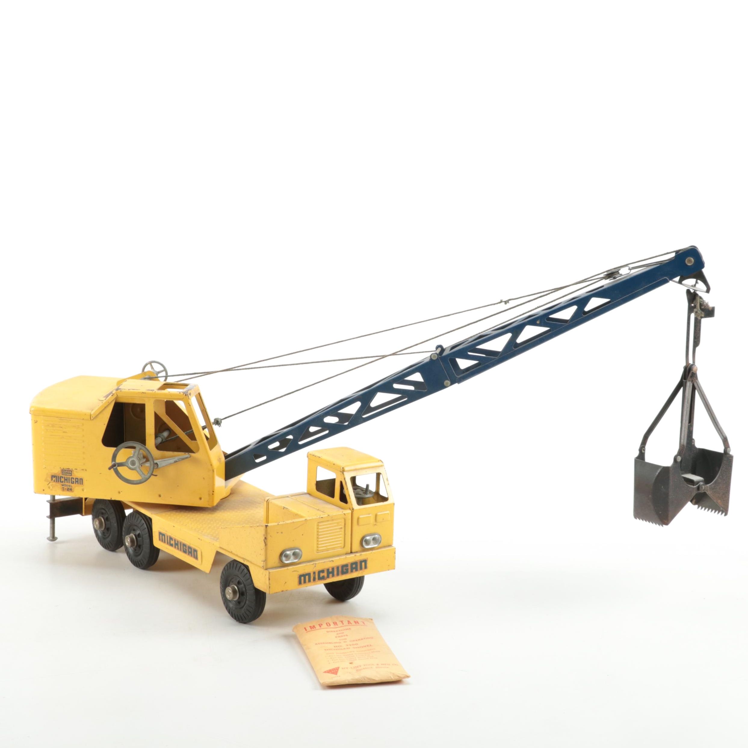 Nylint Michigan Model T-24 Pressed Steel Crane, Mid-20th Century