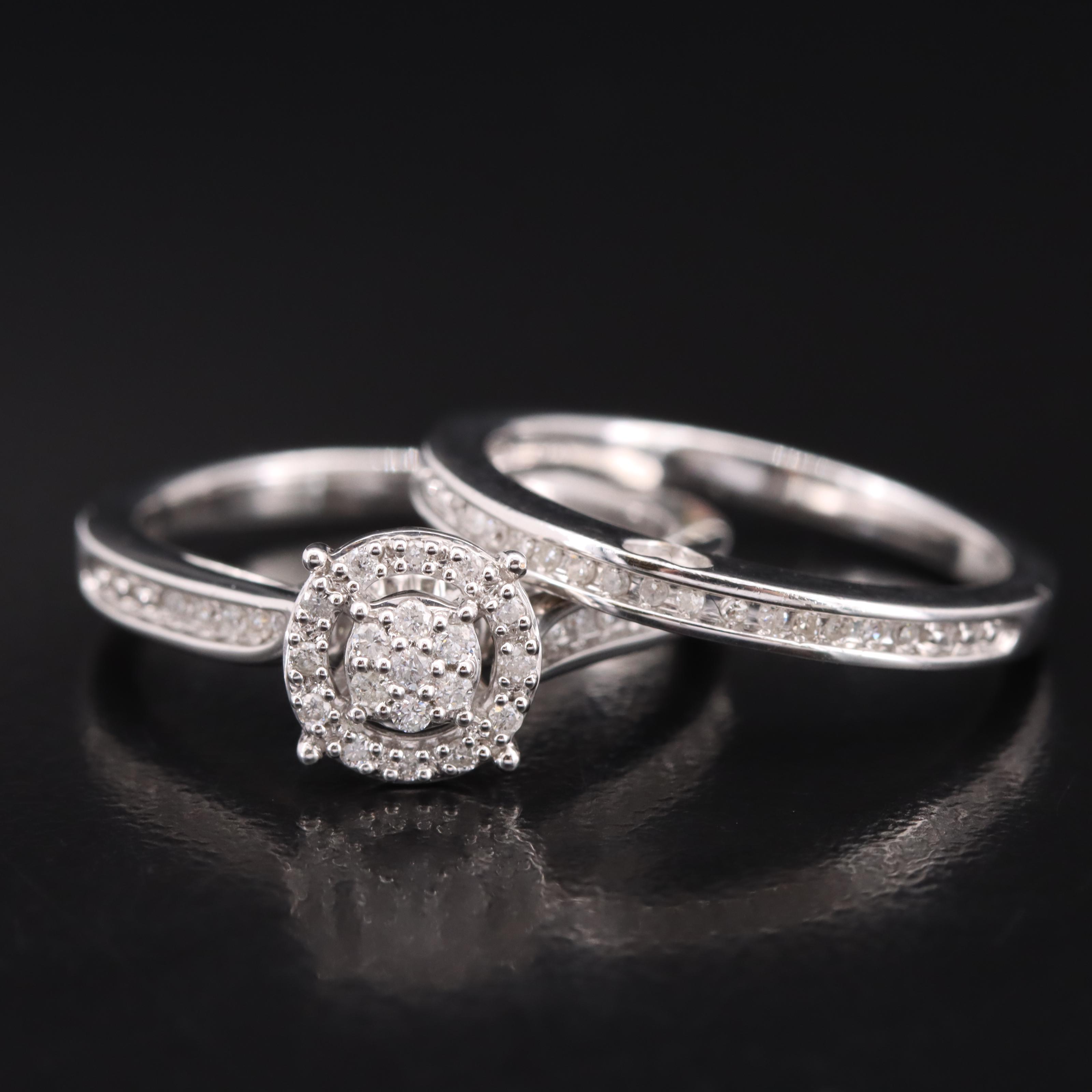 Sterling Diamond Ring Set