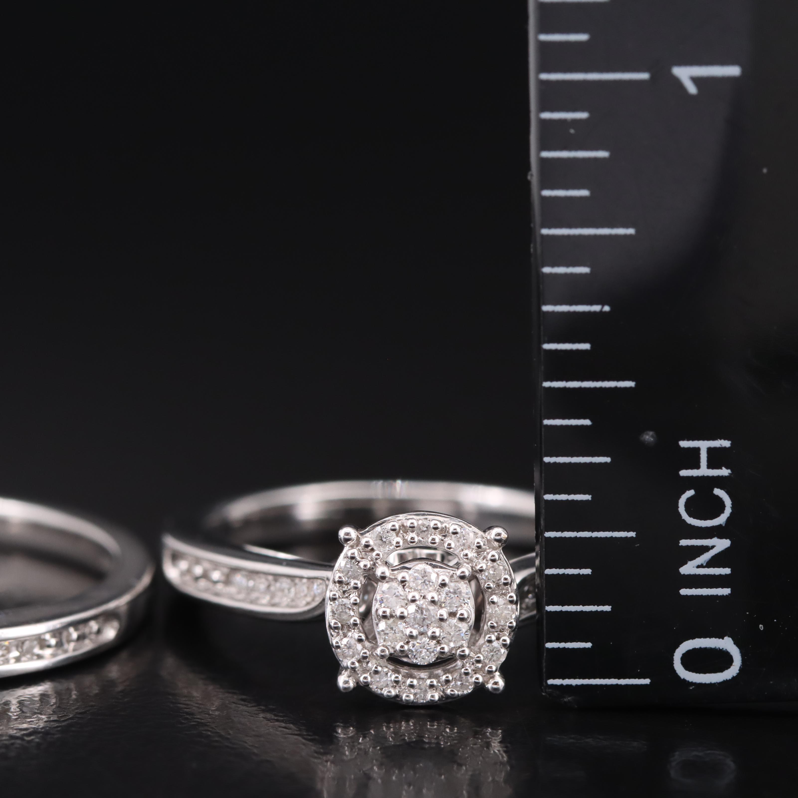 Sterling Diamond Ring Set
