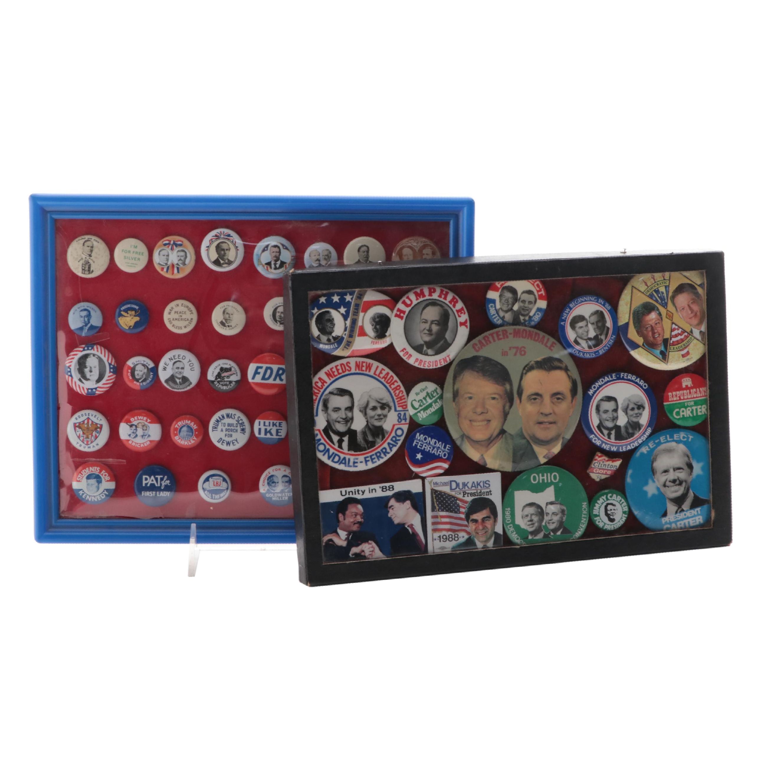 Jimmy Carter, Bill Clinton, Franklin D. Roosevelt and More Political Pinbacks