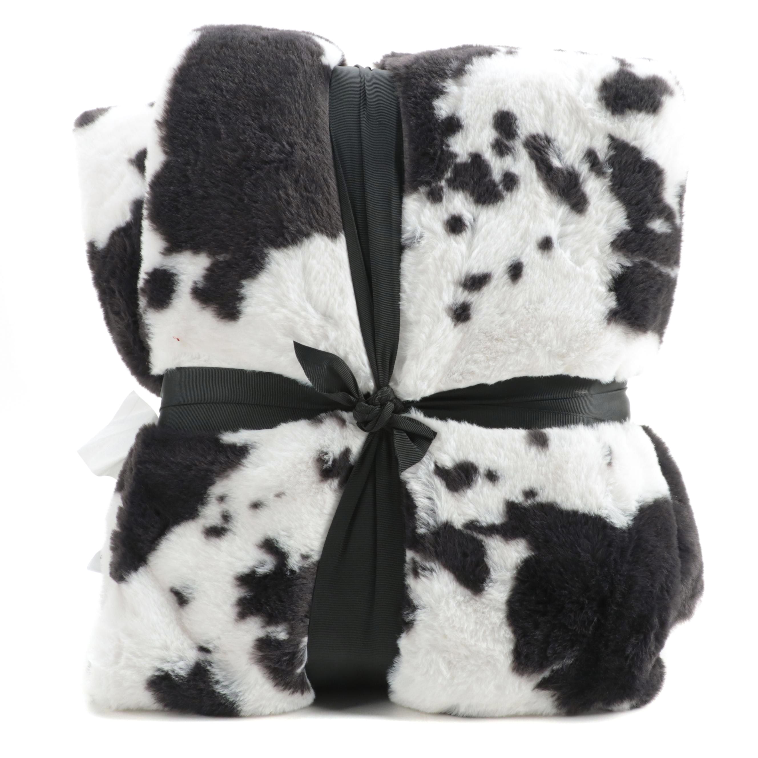 Member's Mark Hotel Premier Collection Luxury Throw Blanket in Black Cow