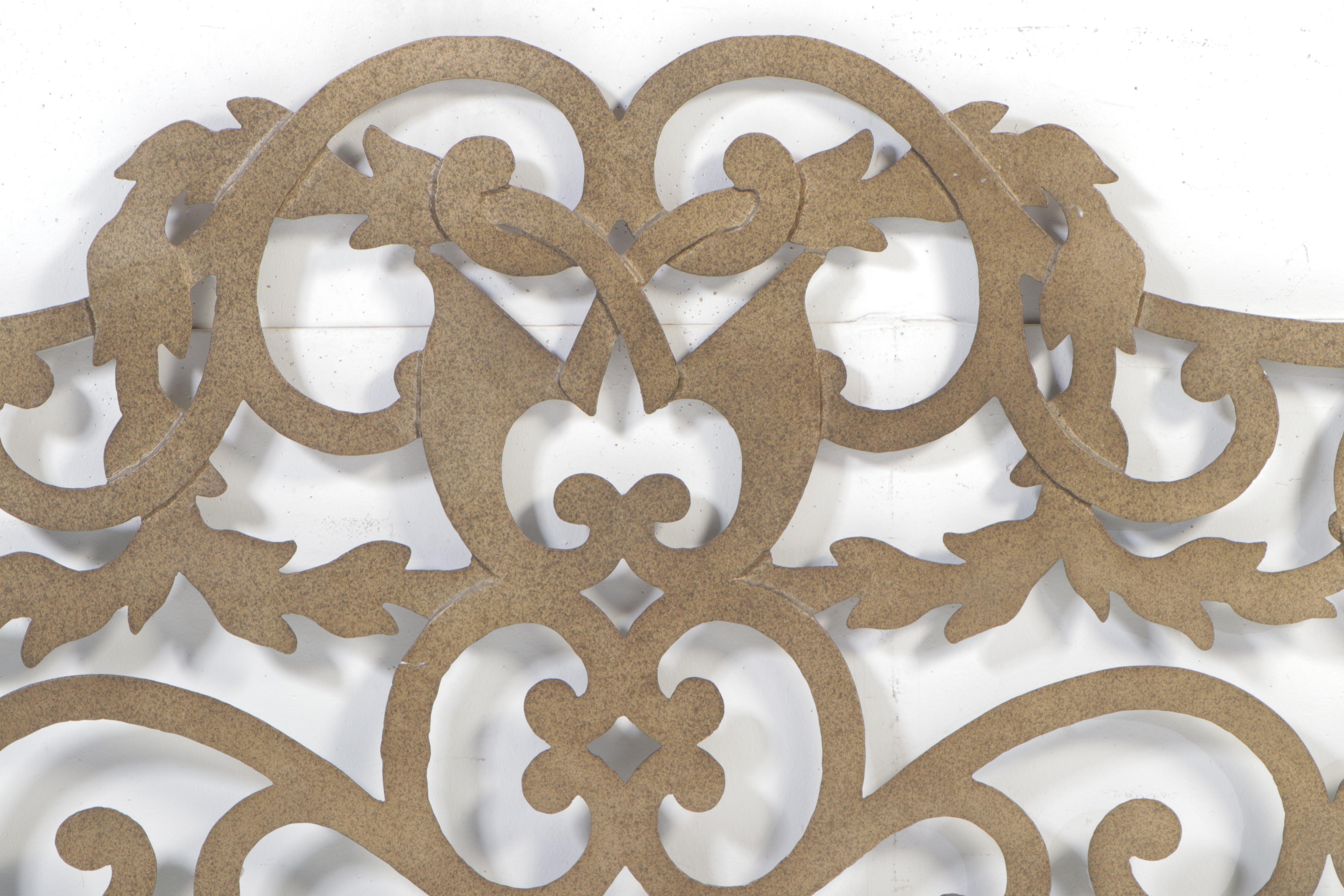 Gilt and Scrolled Metal King Size Headboard, Late 20th Century