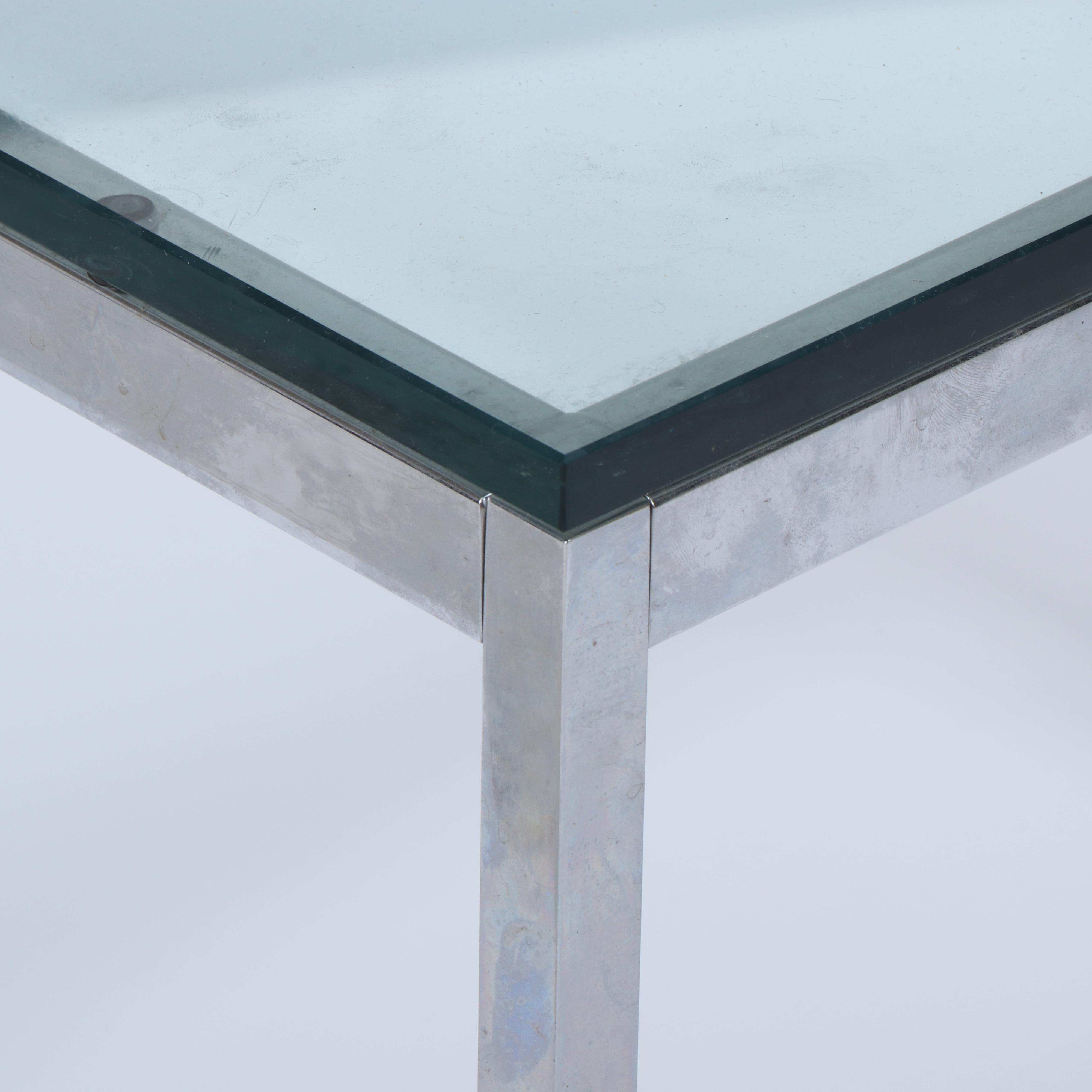 Design Within Reach Florence Knoll Chromed Metal and Glass Top Coffee