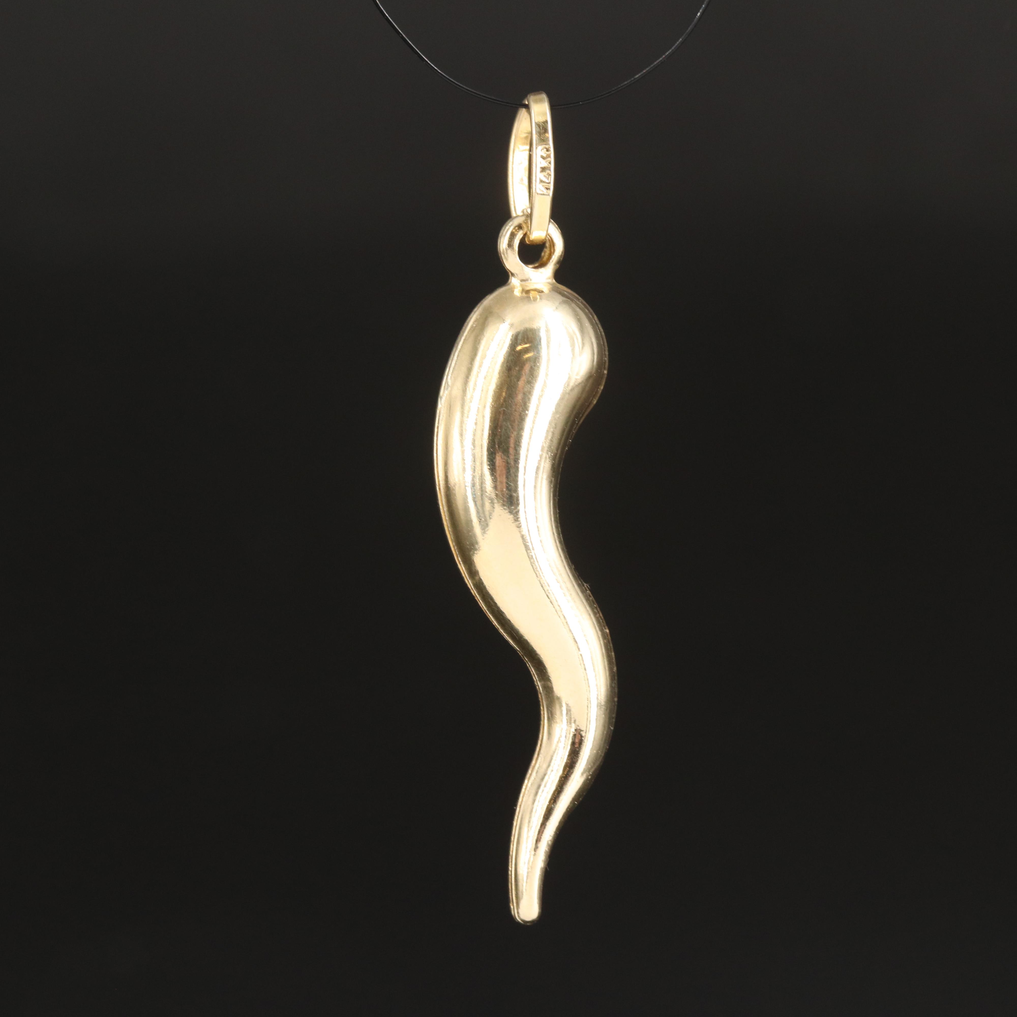 Italian 14K Cornicello Pendant