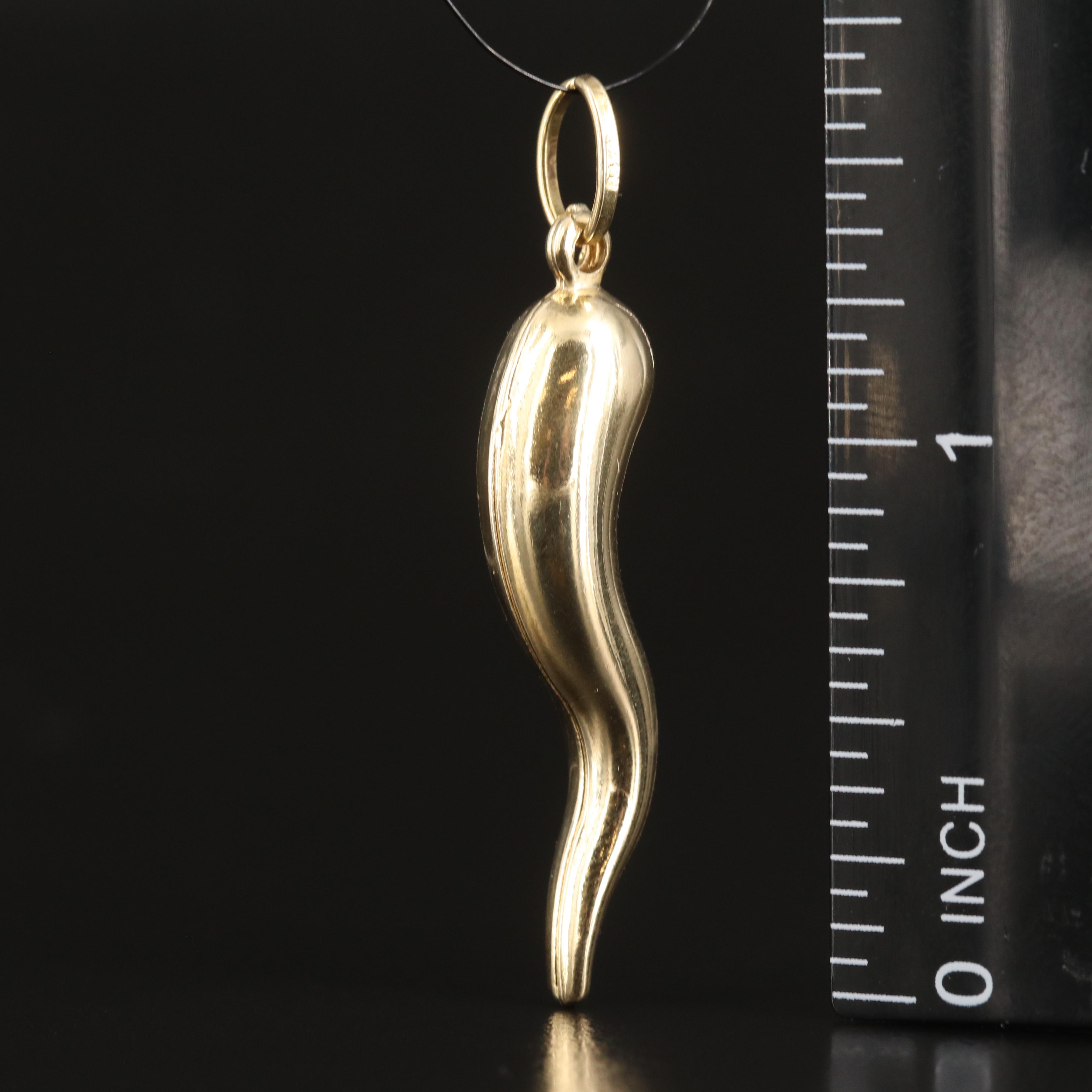 Italian 14K Cornicello Pendant