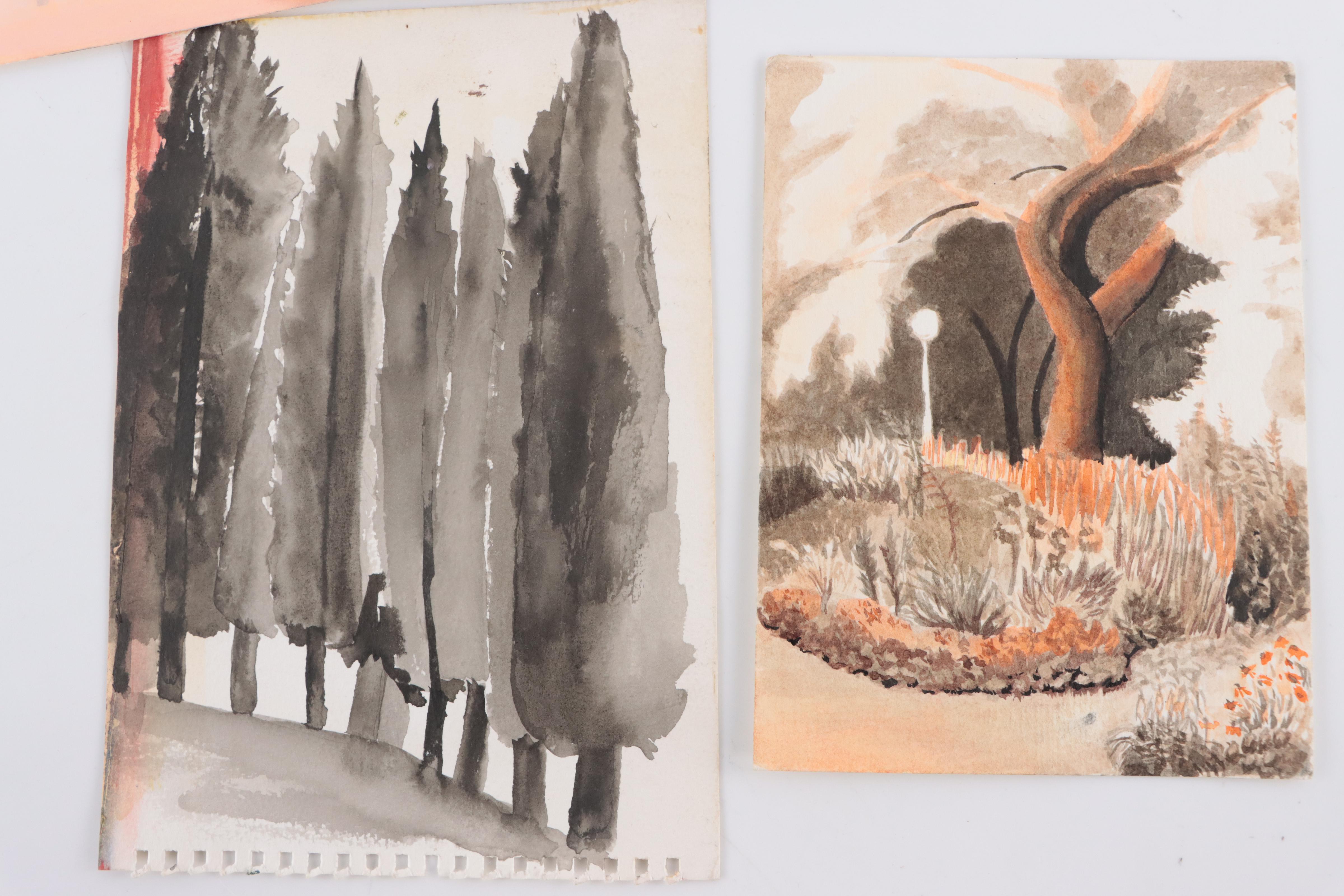 Katrina Halter Ink and Watercolor Figurative and Abstract Sketches, More