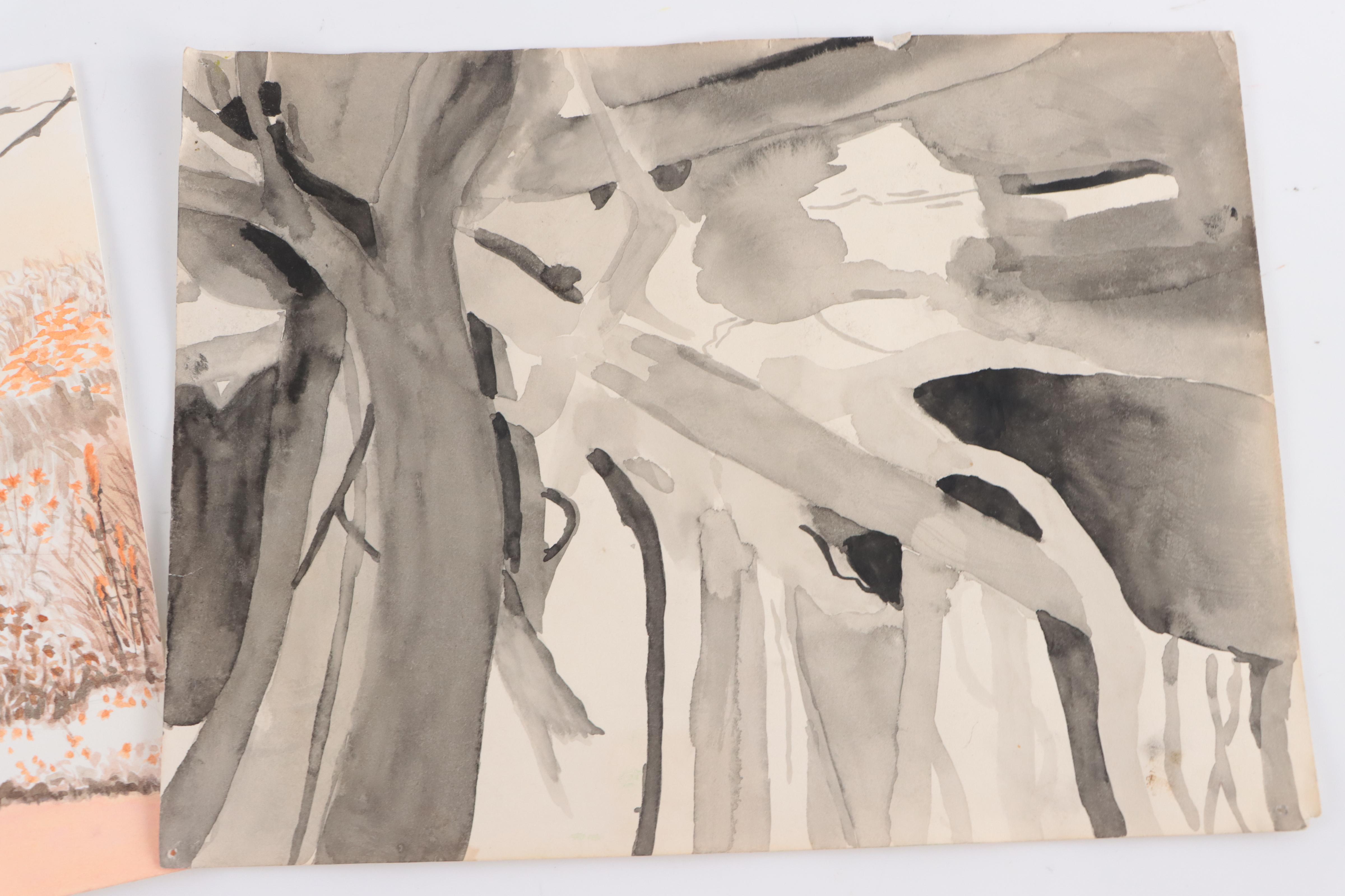 Katrina Halter Ink and Watercolor Figurative and Abstract Sketches, More