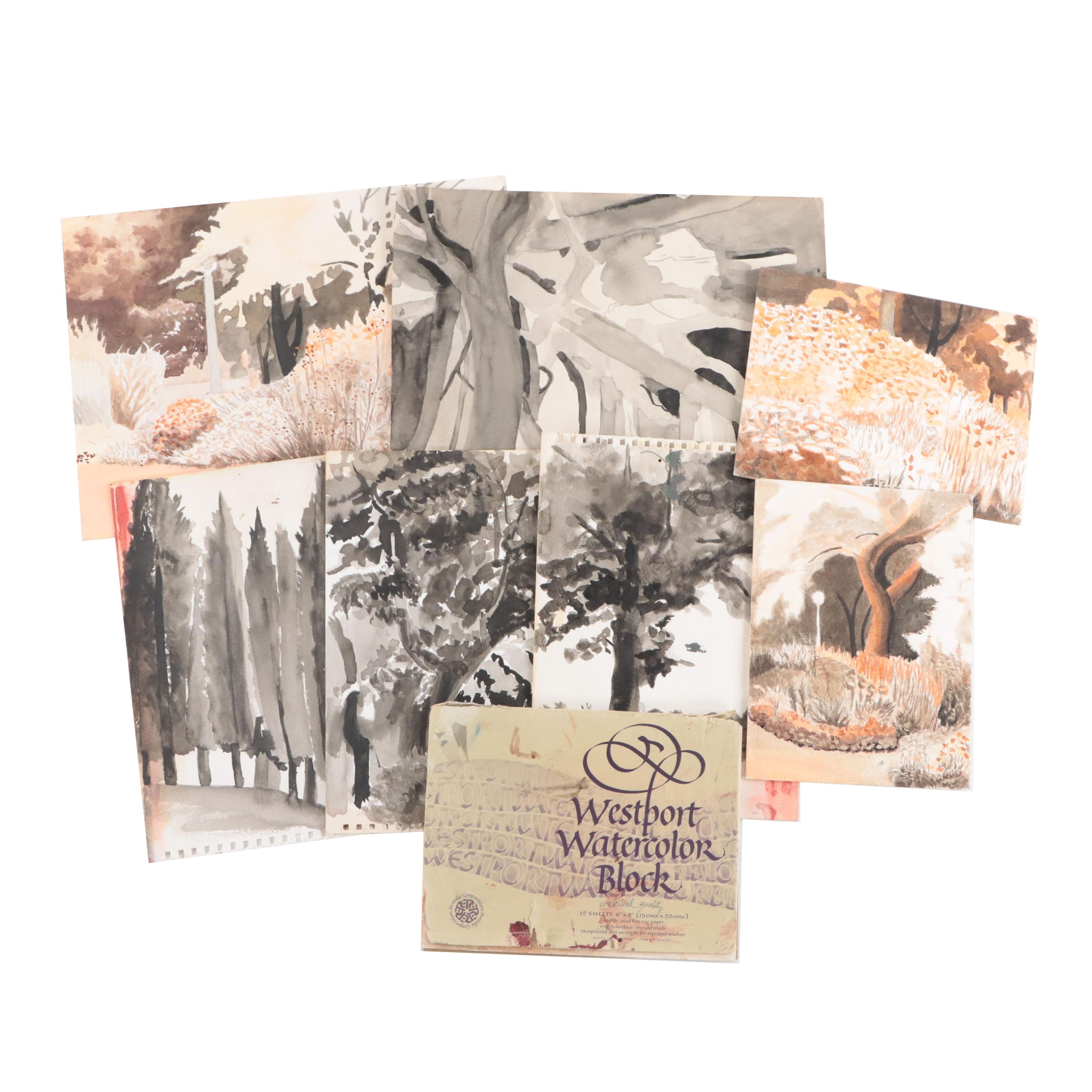 Katrina Halter Ink and Watercolor Figurative and Abstract Sketches, More