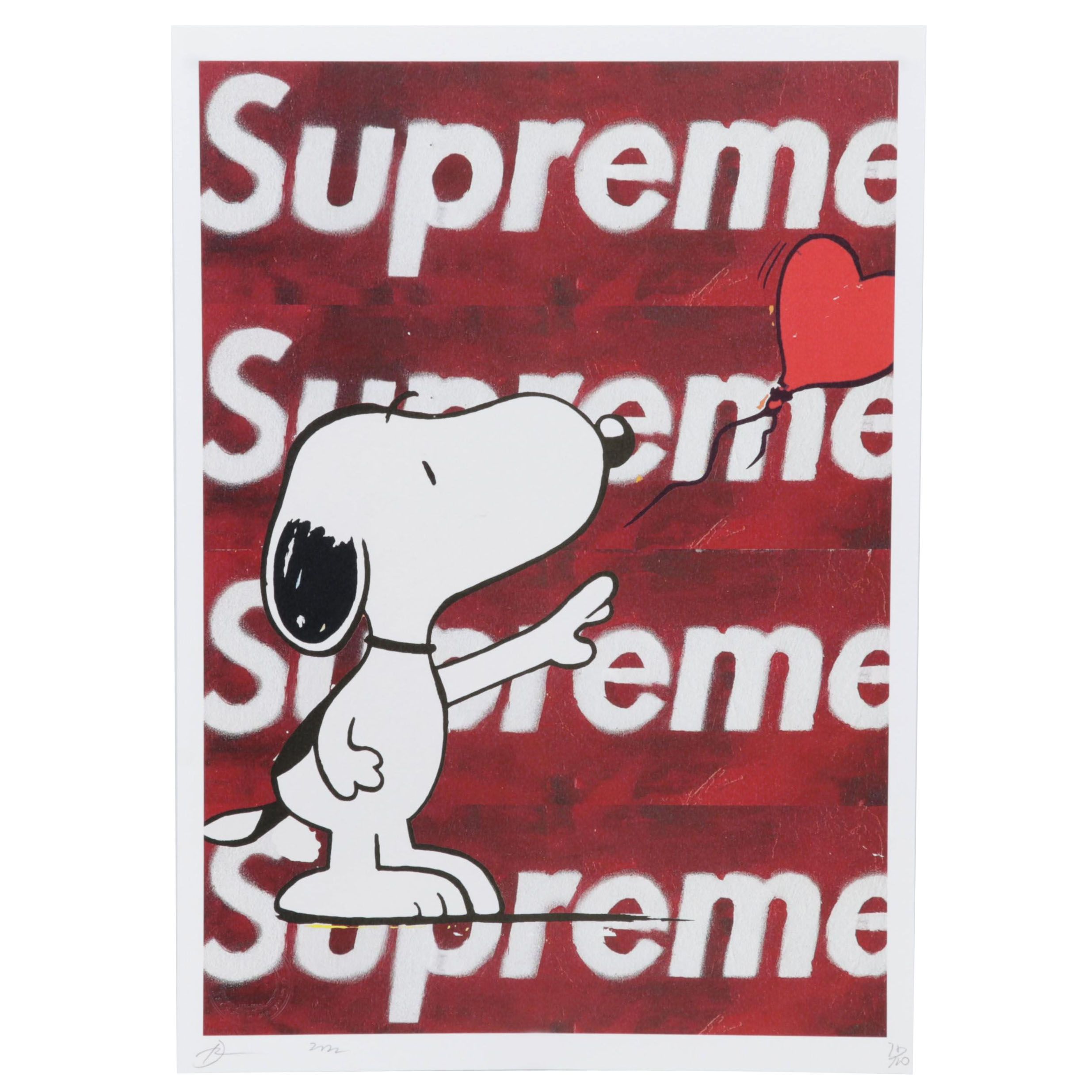 Death NYC Snoopy Supreme Pop Art Print