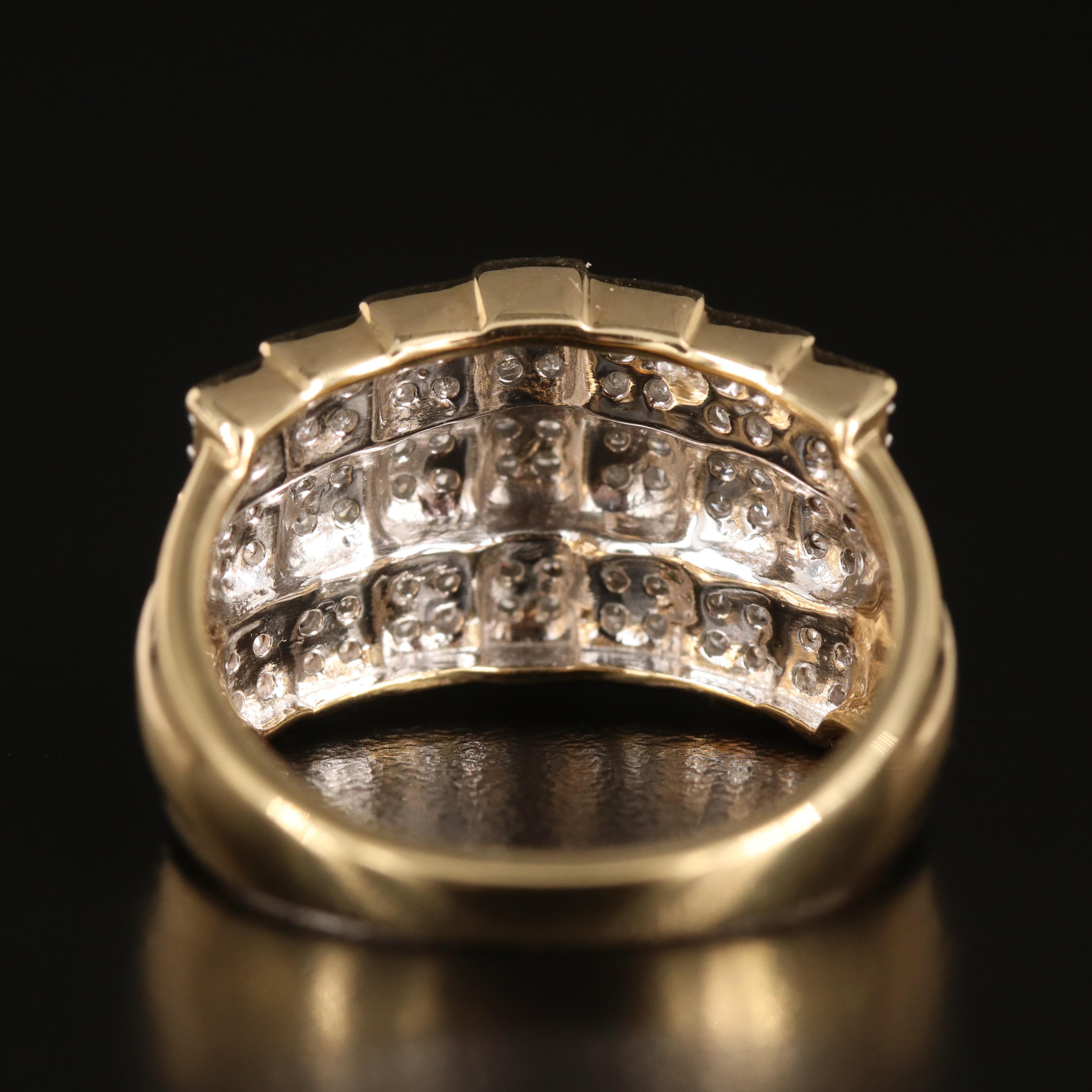 Sterling Diamond Stepped Ring