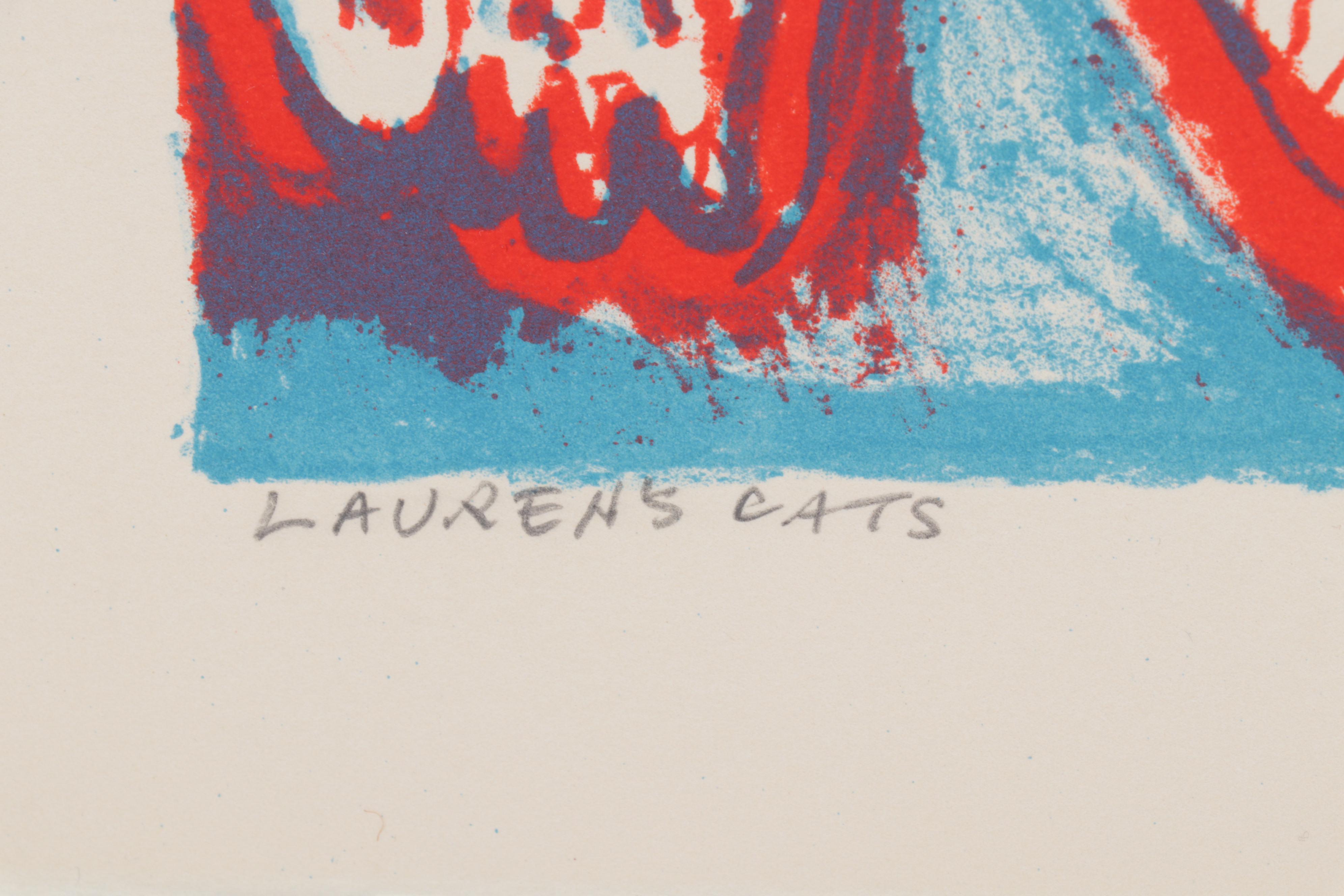 Sidney Chafetz Color Lithograph "Lauren's Cats," 1994