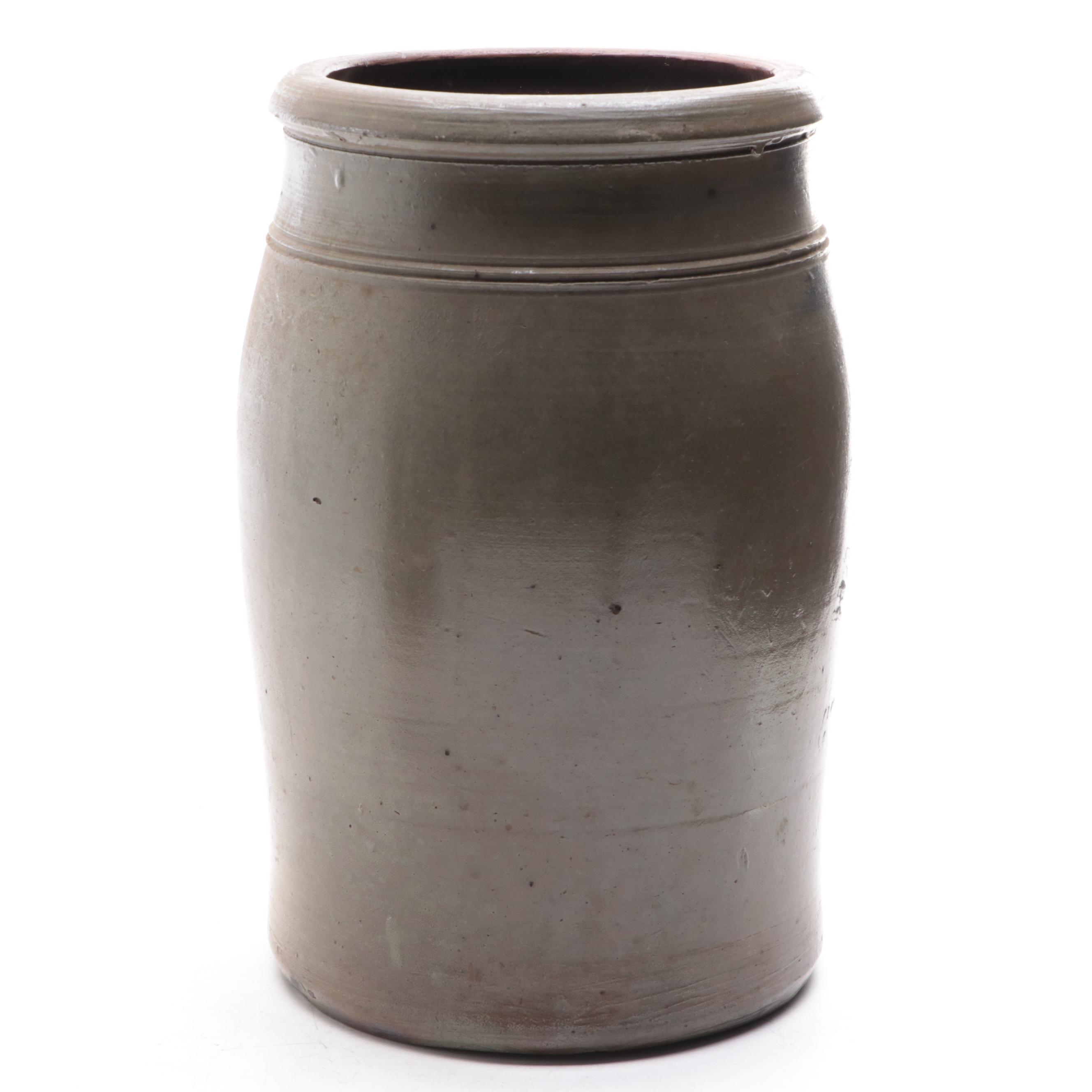 Hamilton & Jones and Other Salt Glazed Stoneware Crock, 20th Century