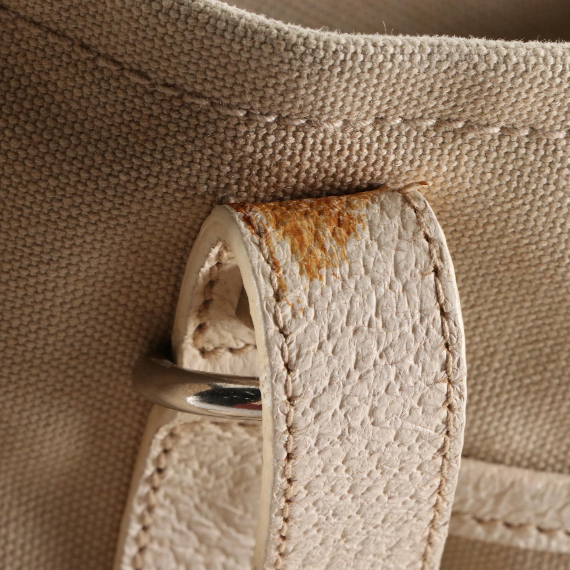 Prada Canvas and Studded Leather Tote Bag