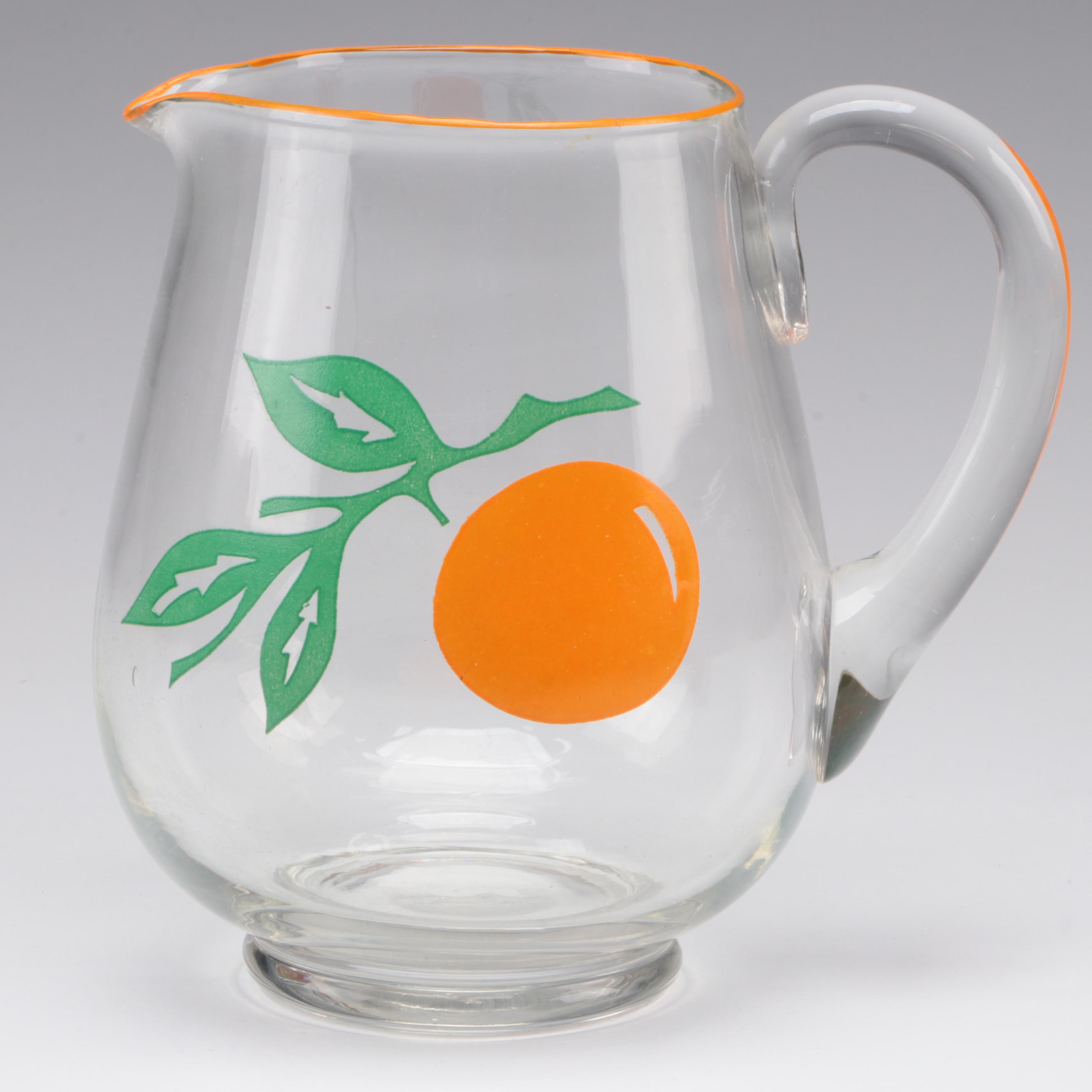 Glass Juice Pitcher and Drinking Vessels