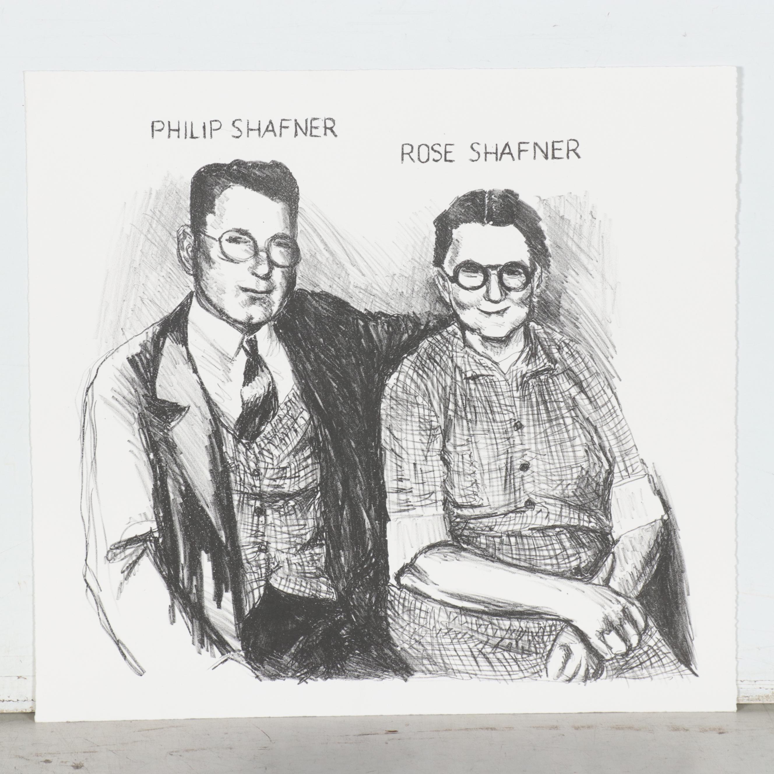 Sidney Chafetz Lithograph "Philip and Rose Shafner," 1998
