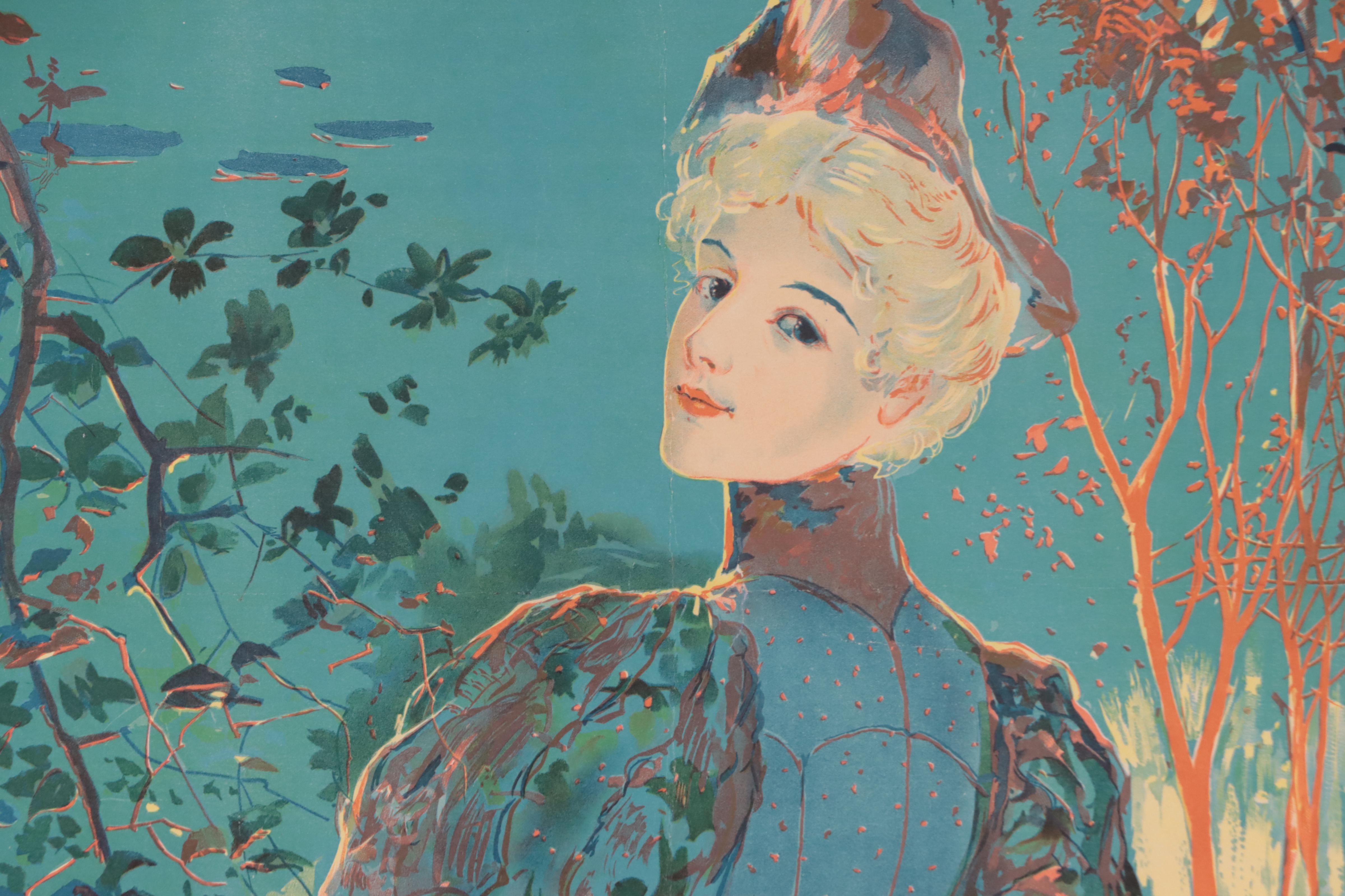 Waverley Cycles Chromolithograph Poster "The Waverley Belle," Circa 1896