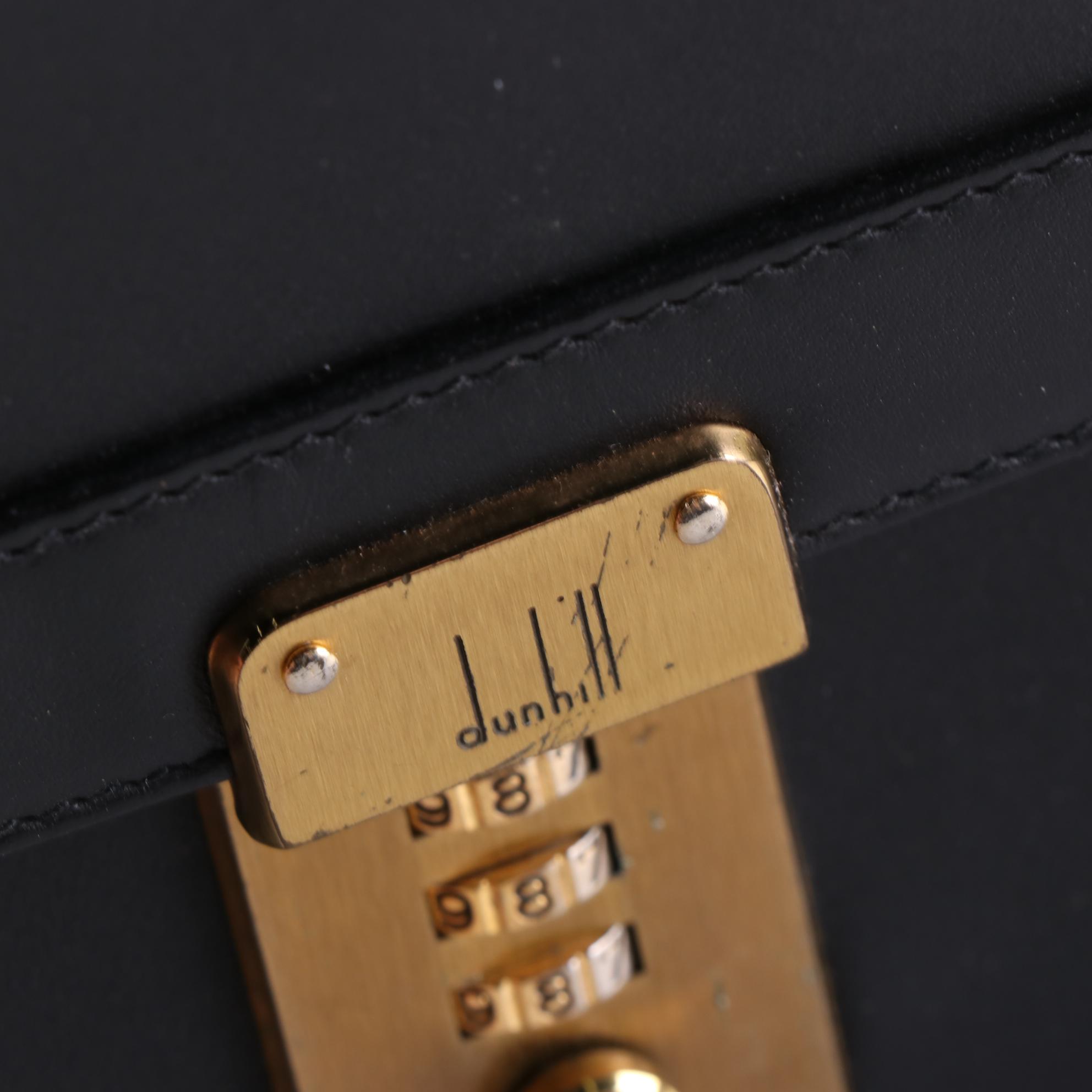Dunhill Combination Lock Clutch Bag in Black Leather