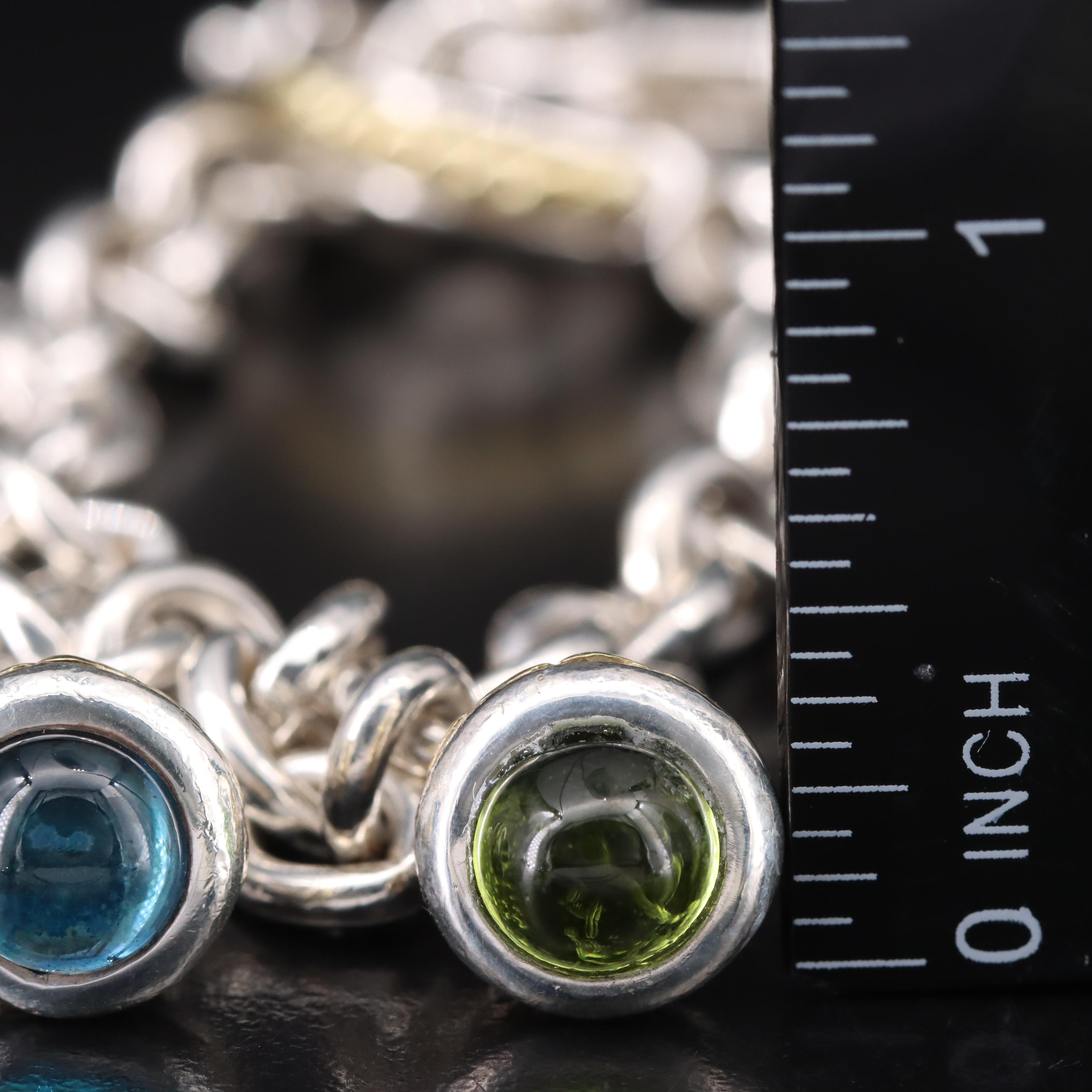 David Wysor Sterling Peridot, Topaz and Citrine Bracelet with 18K Accent