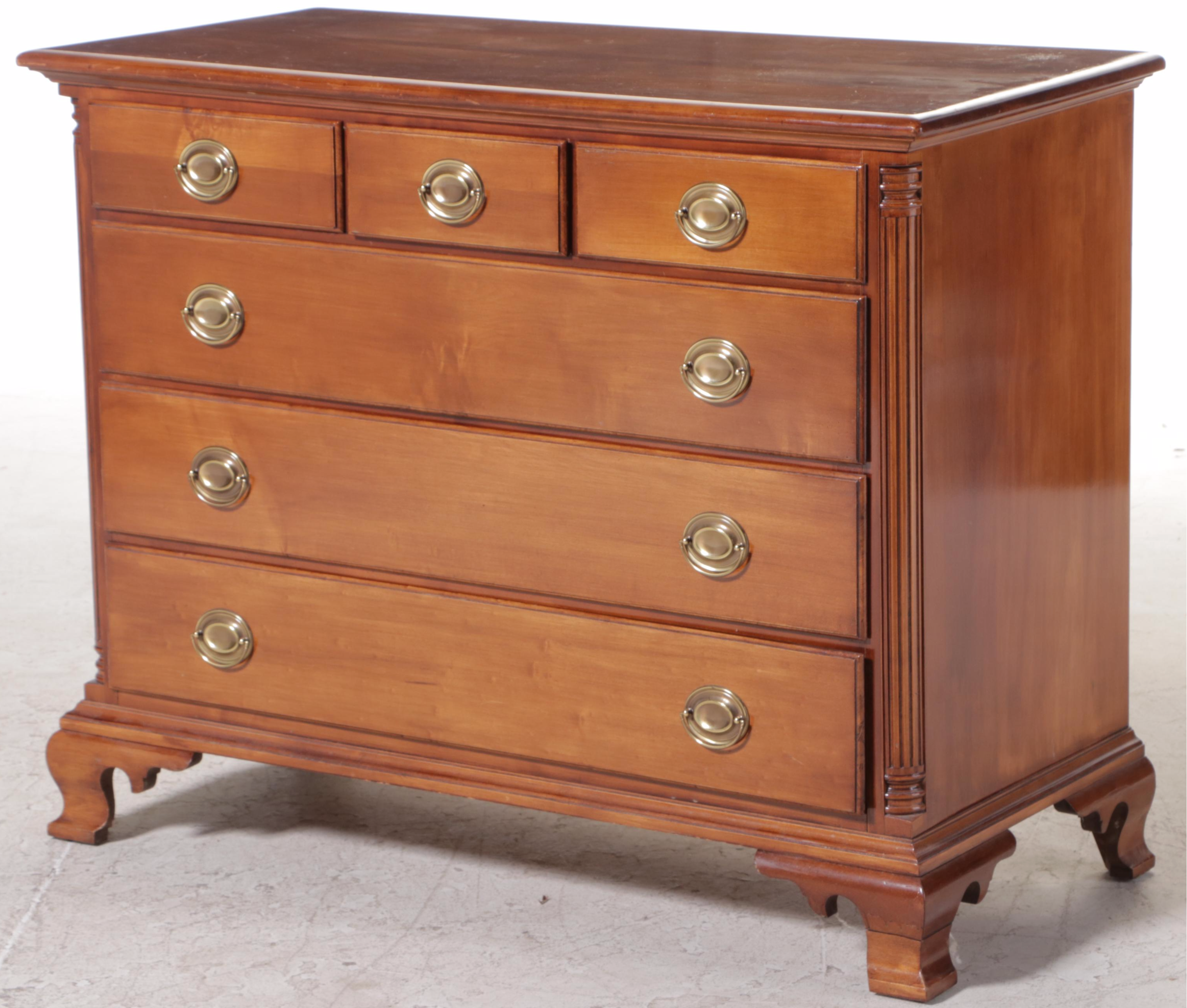 Kling Furniture Chippendale Style Maple Six-Drawer Dresser, 20th Century