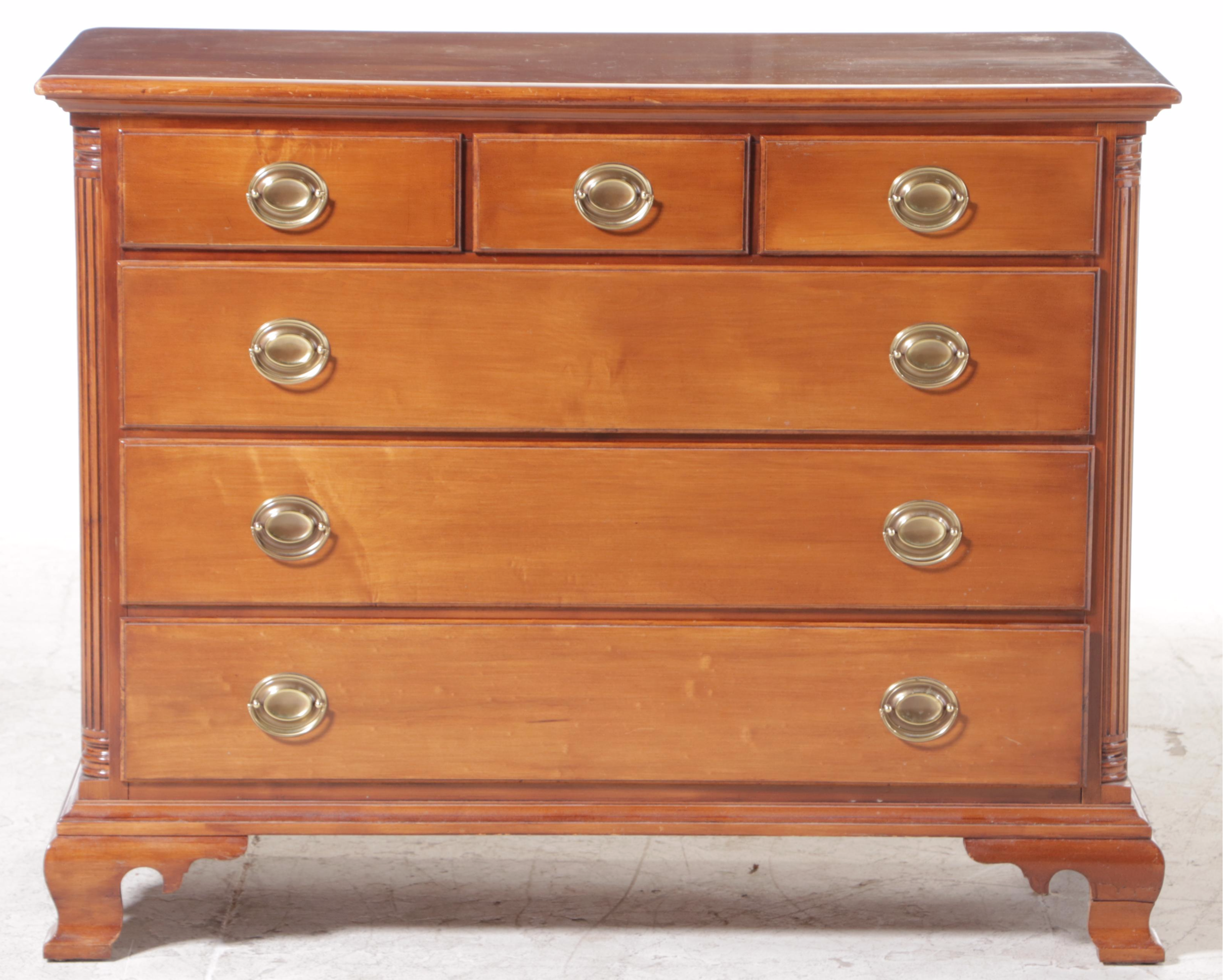 Kling Furniture Chippendale Style Maple Six-Drawer Dresser, 20th Century