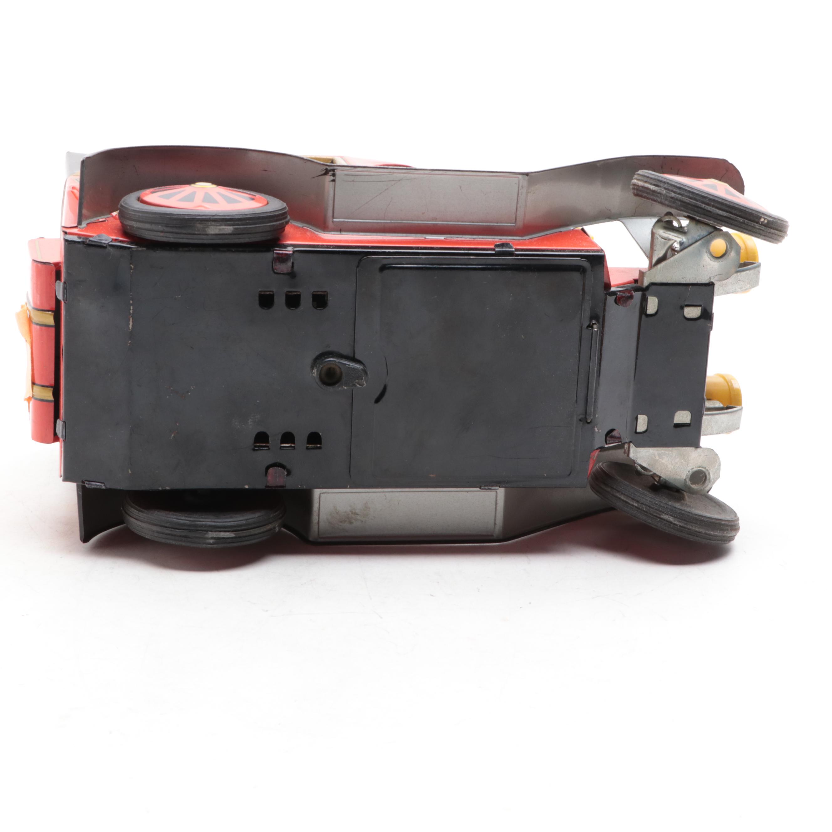 Alps Shoji and Hadson Tin Lithograph Toy Car and Motorcycle, Mid-20th Century