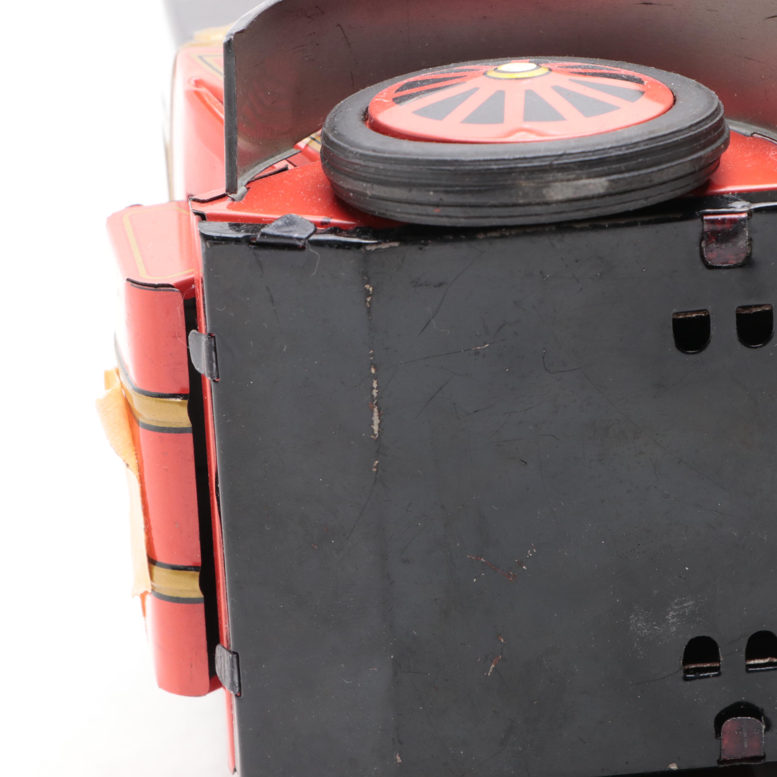 Alps Shoji and Hadson Tin Lithograph Toy Car and Motorcycle, Mid-20th Century