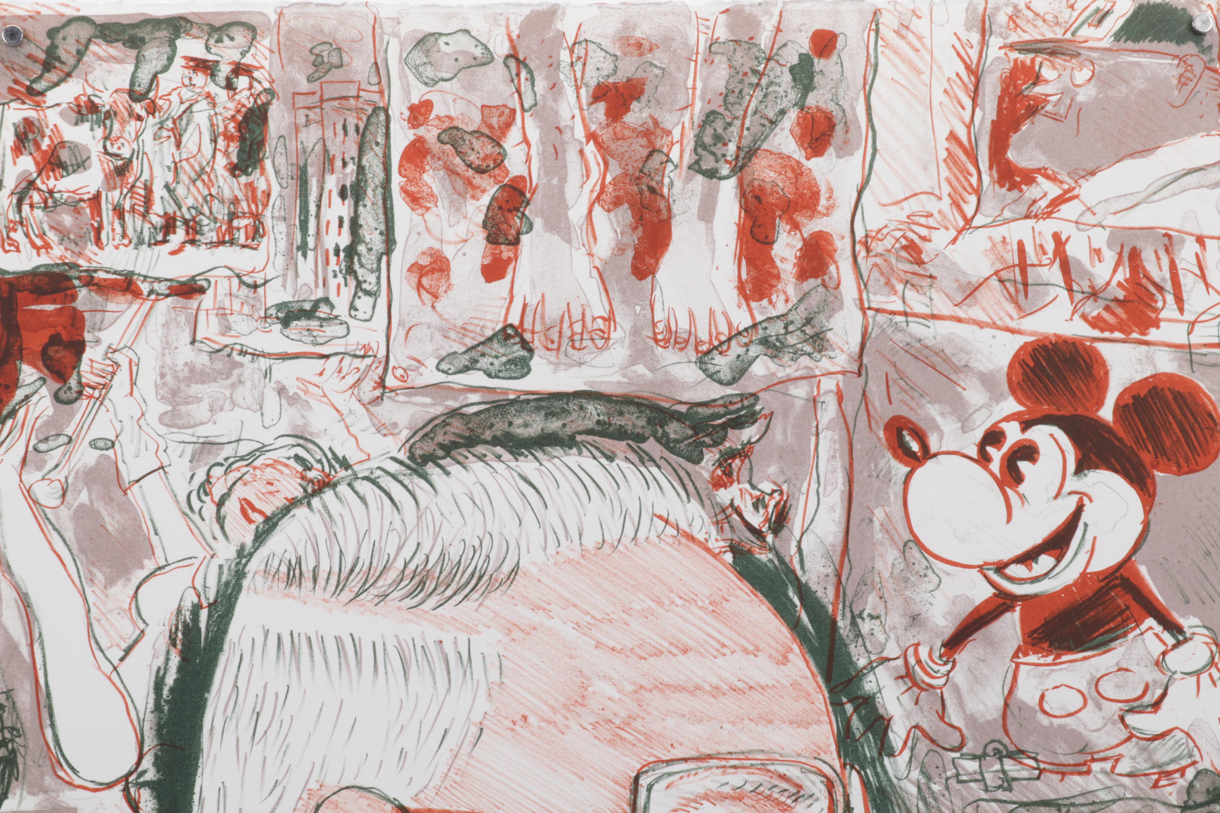 Sidney Chafetz Color Lithograph "Self Portrait," 1987